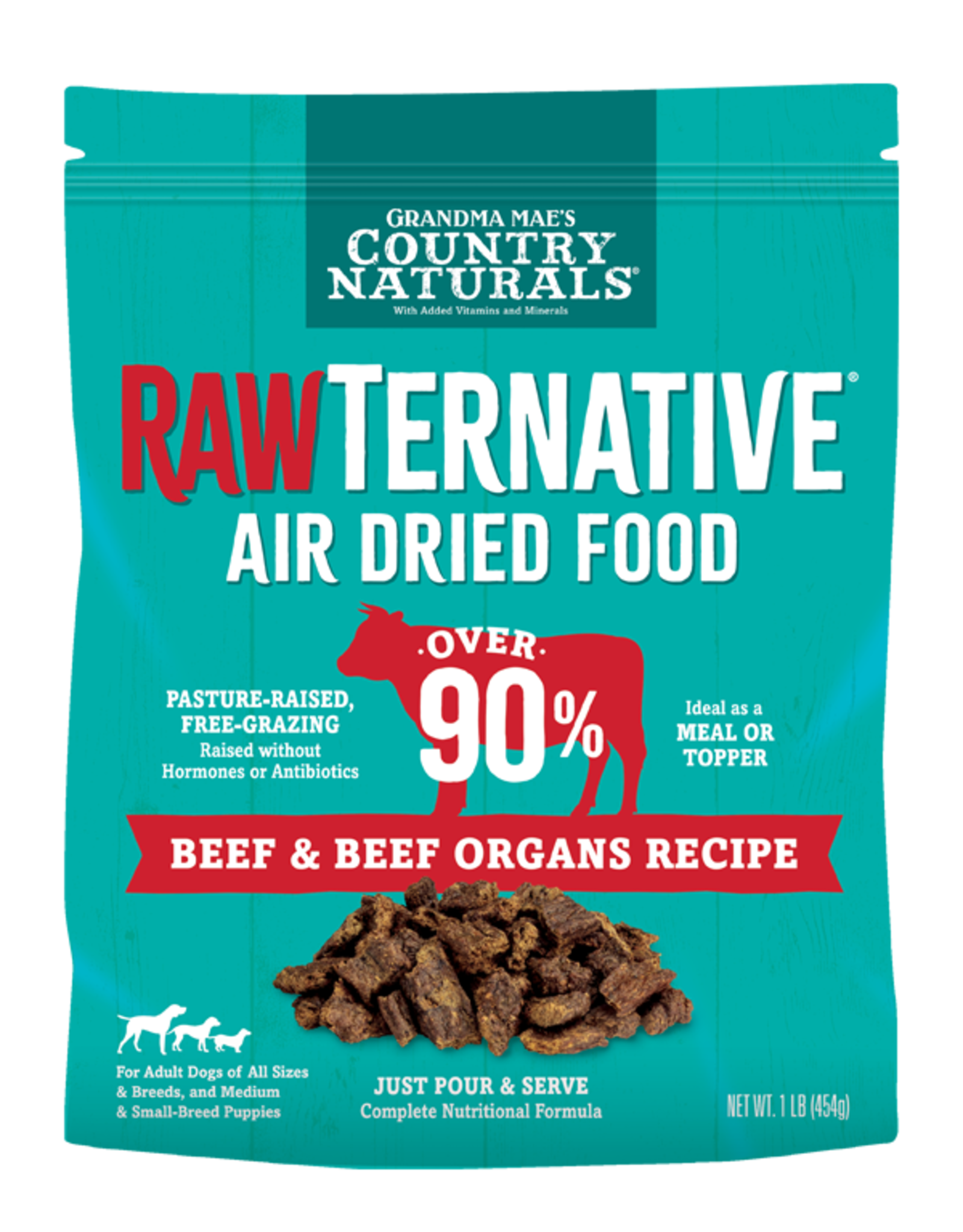 Grandma Mae's Grandma Mae's Country Naturals RawTernative Air Dried Dog Food Beef 1 lb