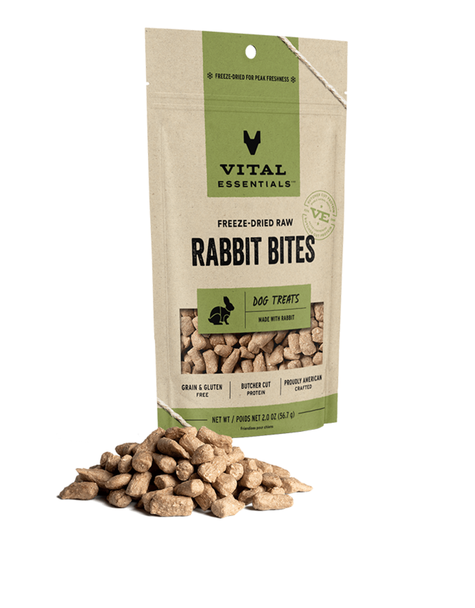 VITAL ESSENTIALS VITAL ESSENTIALS DOG FREEZE-DRIED TREAT BITES RABBIT 2OZ