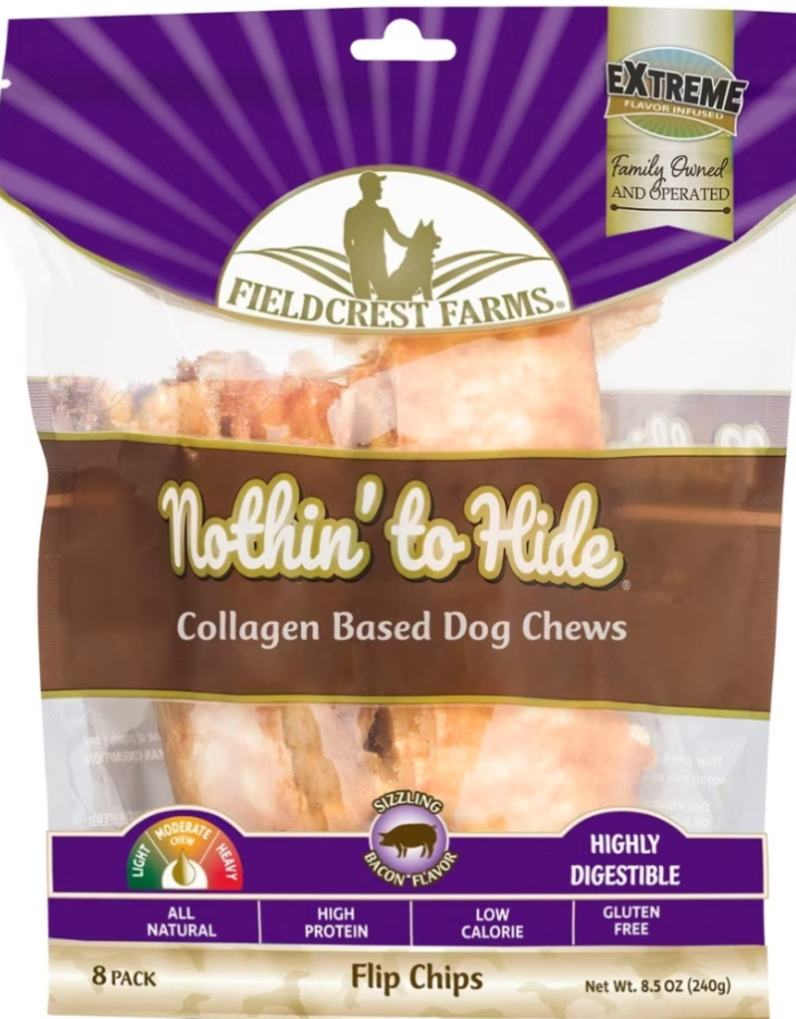 ETHICAL PRODUCTS, INC. NOTHIN  TO HIDE RAWHIDE ALTERNATIVE FLIP CHIP BACON 8PK