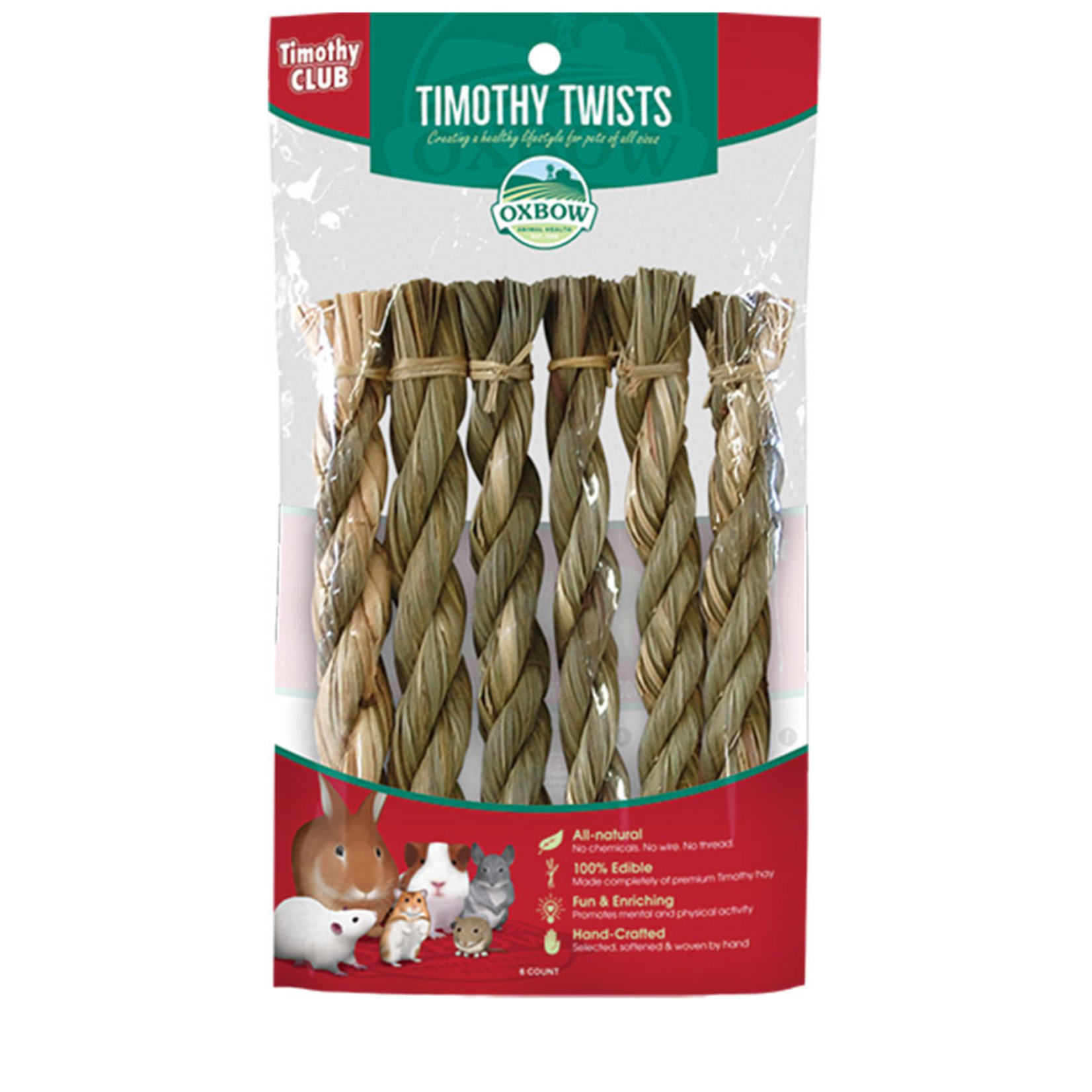 Oxbow Oxbow Timothy CLUB Timothy Hay Twists Small Animal Treat