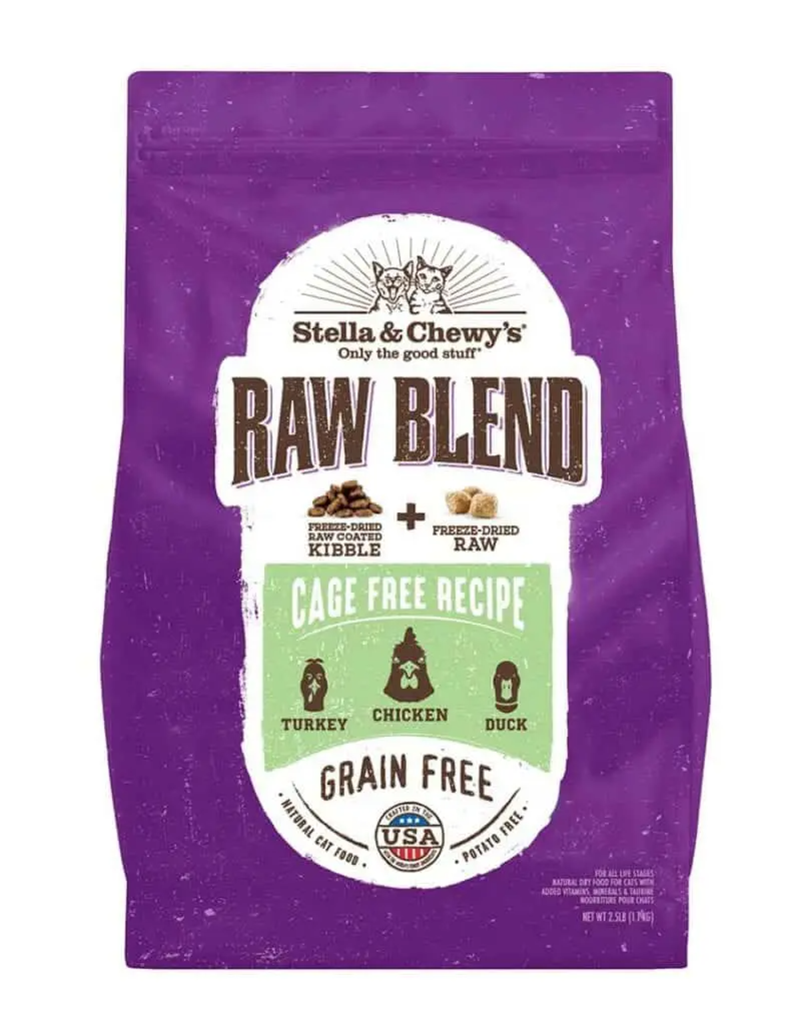 STELLA & CHEWY'S LLC STELLA & CHEWY'S CAT RAW BLEND CAGE FREE POULTRY 5 lbs