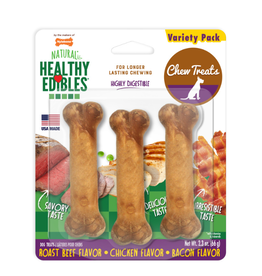 NYLABONE CORP NYLABONE HEALTHY EDIBLES VARIETY ROAST BEEF, CHICKEN & BACON 3PK PETITE