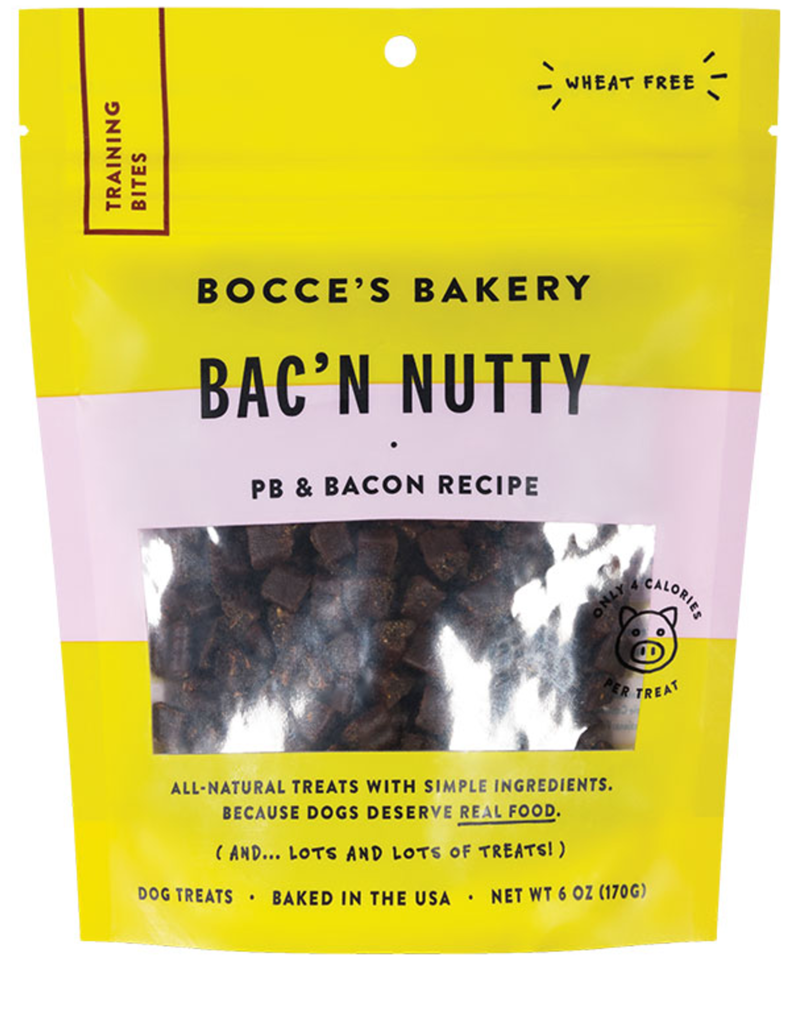 BOCCE'S BAKERY BOCCE'S BAKERY DOG TRAINING BITES BACON NUTTY 6OZ
