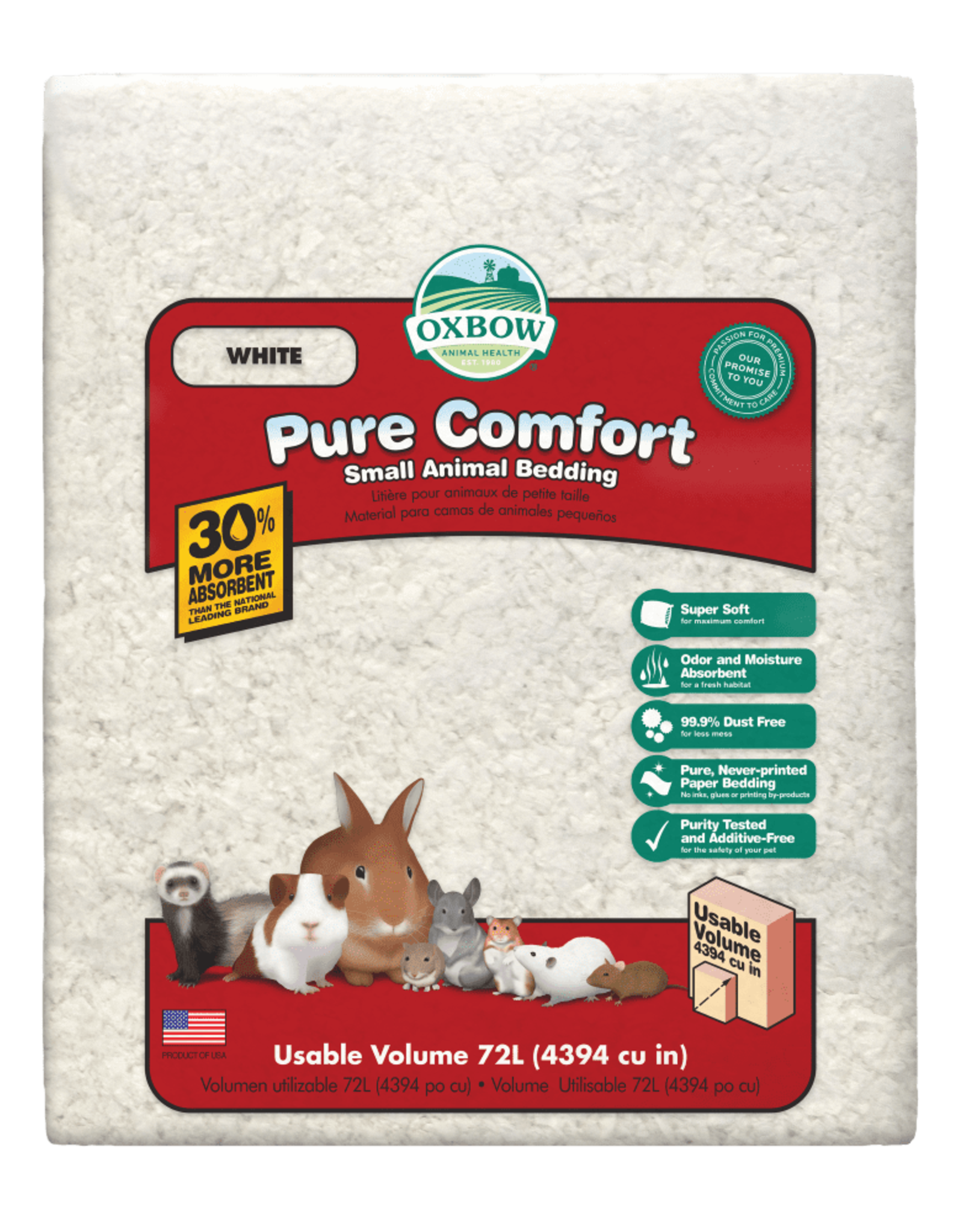 Oxbow Oxbow Pure Comfort Small Animal Bedding - White - 72 L