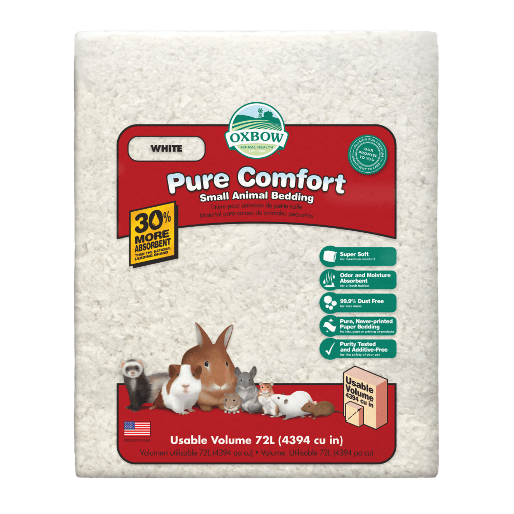 Oxbow Oxbow Pure Comfort Small Animal Bedding - White - 72 L