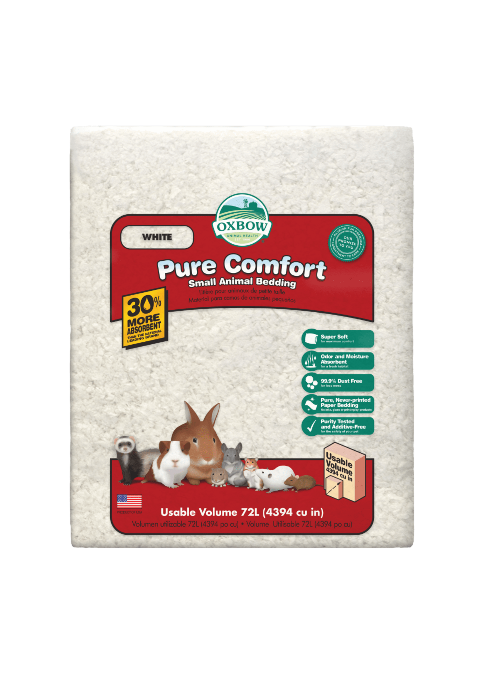 Oxbow Oxbow Pure Comfort Small Animal Bedding - White - 72 L