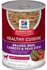 Hill's Science Diet HILL'S SCIENCE DIET DOG HEALTHY CUISINE ADULT 1-6 BEEF CARROTS & PEAS STEW CAN 12.5OZ CASE OF 12