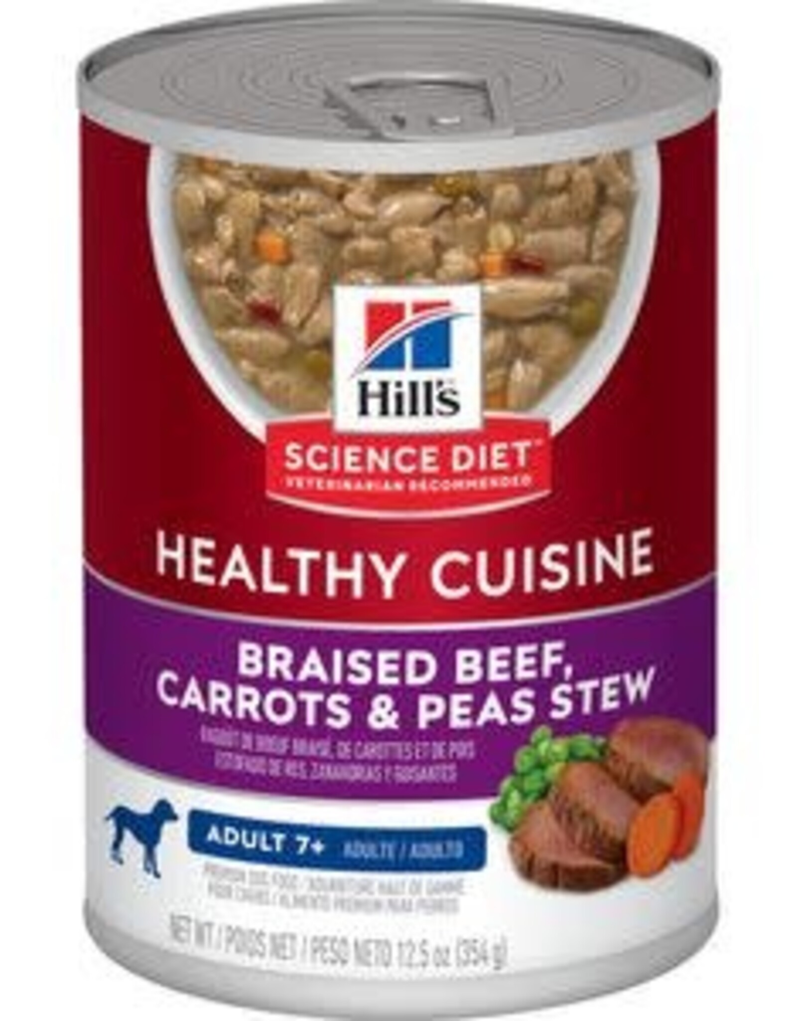 Hill's Science Diet HILL'S SCIENCE DIET DOG HEALTHY CUISINE ADULT 7+ BEEF CARROTS & PEAS STEW CAN 12.5OZ CASE OF 12