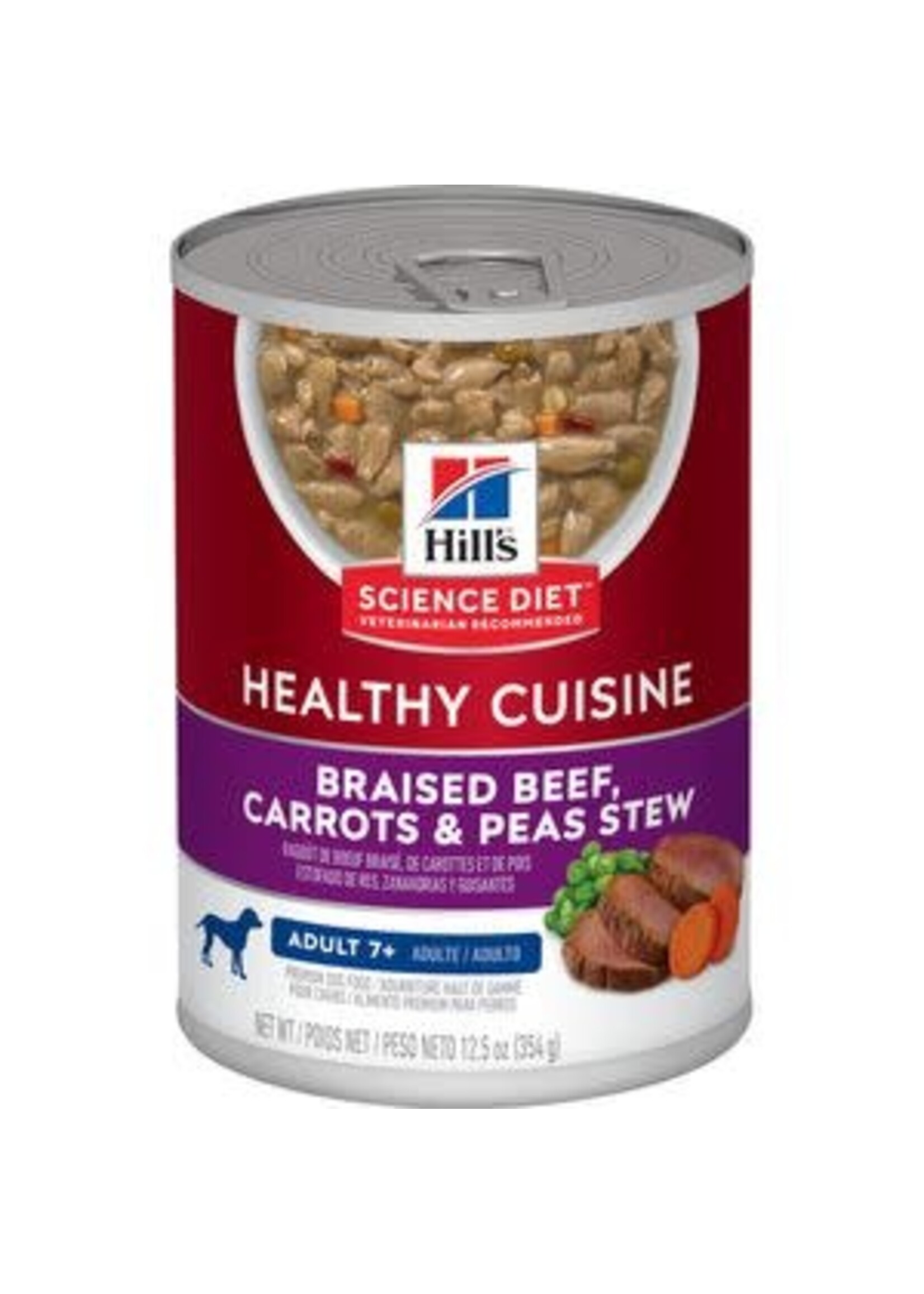 Hill's Science Diet HILL'S SCIENCE DIET DOG HEALTHY CUISINE ADULT 7+ BEEF CARROTS & PEAS STEW CAN 12.5OZ CASE OF 12