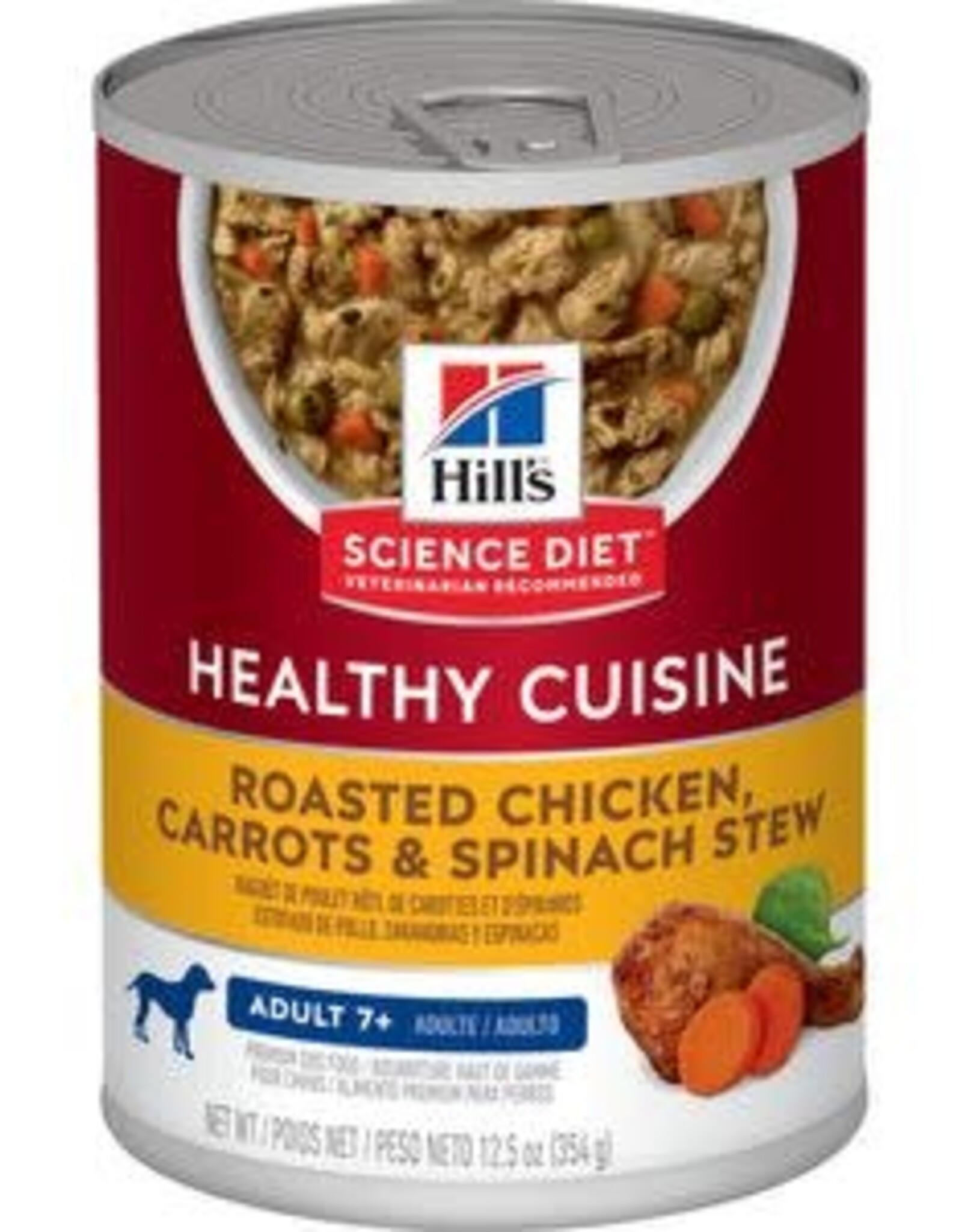Hill's Science Diet HILL'S SCIENCE DIET DOG HEALTHY CUISINE ADULT 7+ CHICKEN CARROT & SPINACH STEW CAN 12.5OZ CASE OF 12