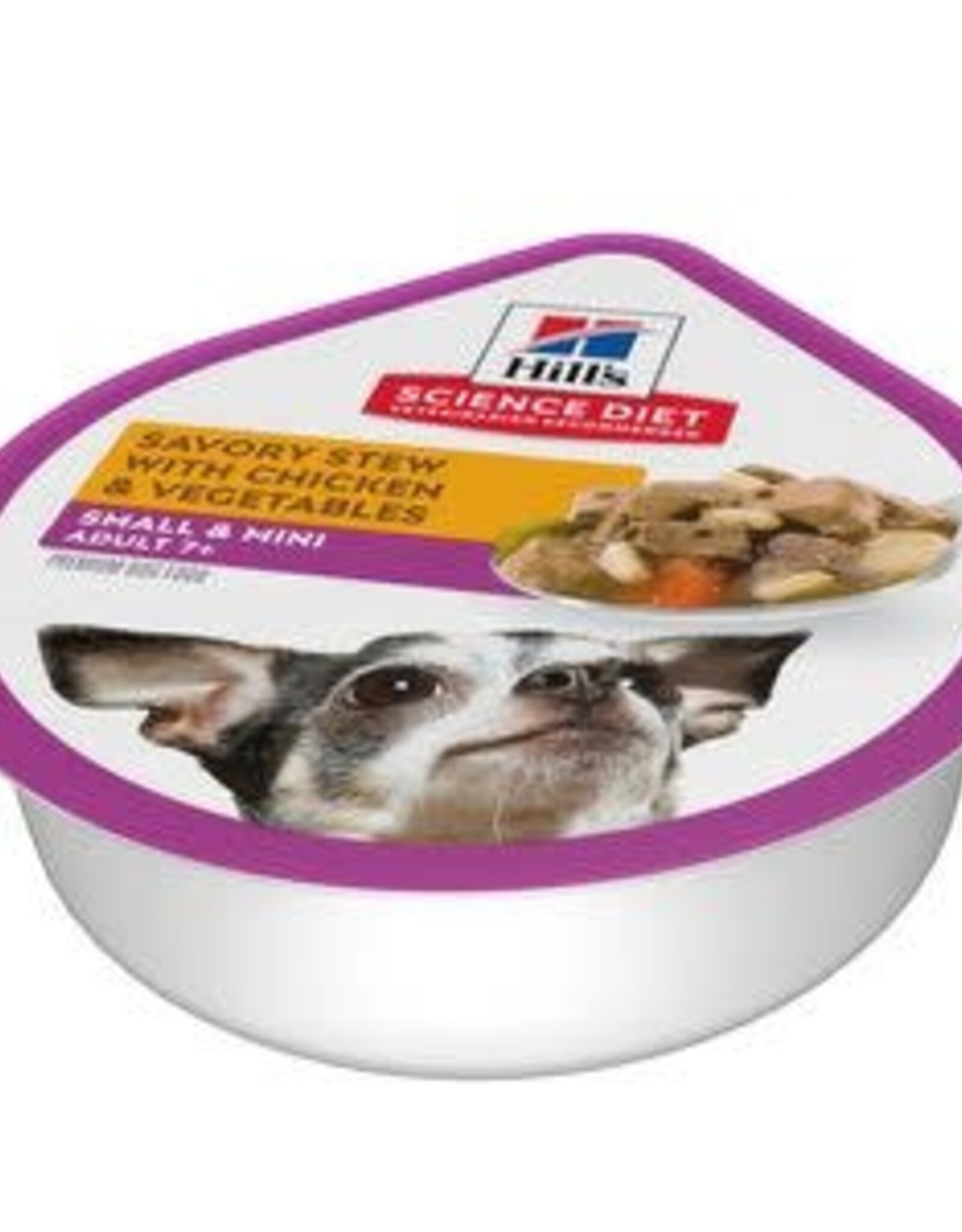Hill's Science Diet HILL'S SCIENCE DIET DOG SMALL & MINI ADULT 7+ SAVORY STEW CHICKEN & VEGETABLES TRAY 3.5OZ BOX OF 12