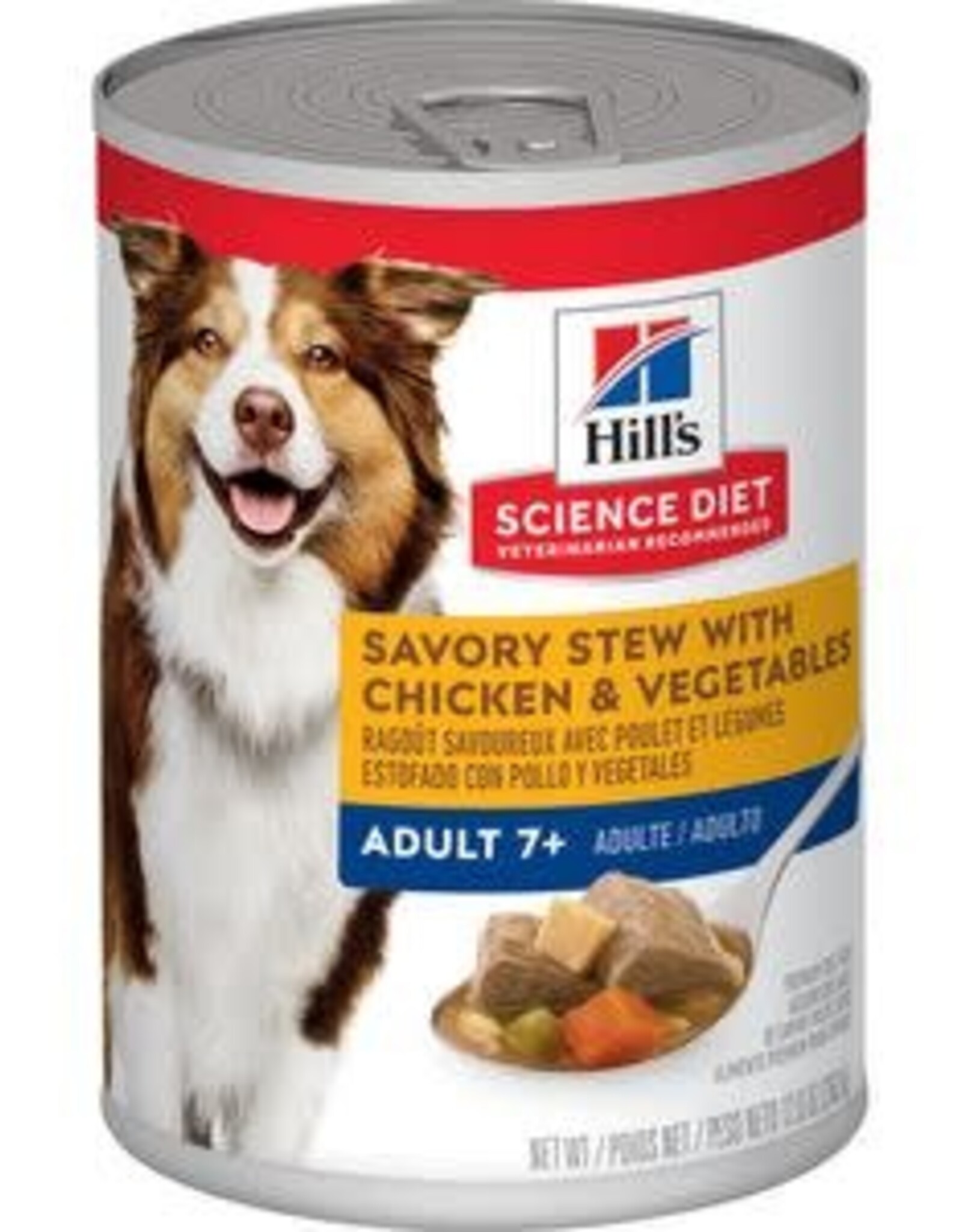 SCIENCE DIET HILL'S SCIENCE DIET DOG MATURE SAVORY STEW CHICKEN & VEGETABLES CAN 12.8OZ CASE OF 12