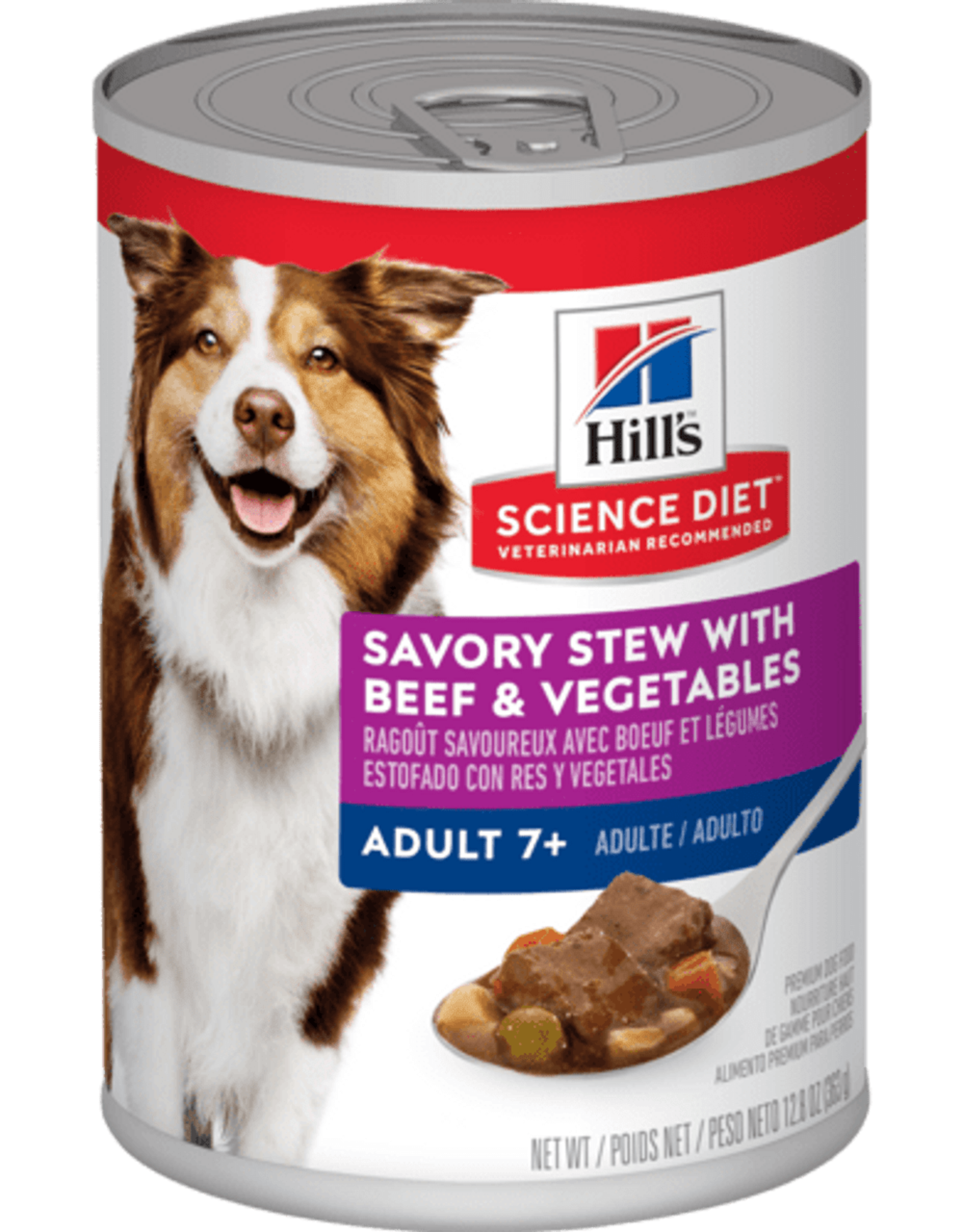SCIENCE DIET HILL'S SCIENCE DIET DOG MATURE SAVORY STEW BEEF & VEGETABLES CAN 12.8OZ CASE OF 12