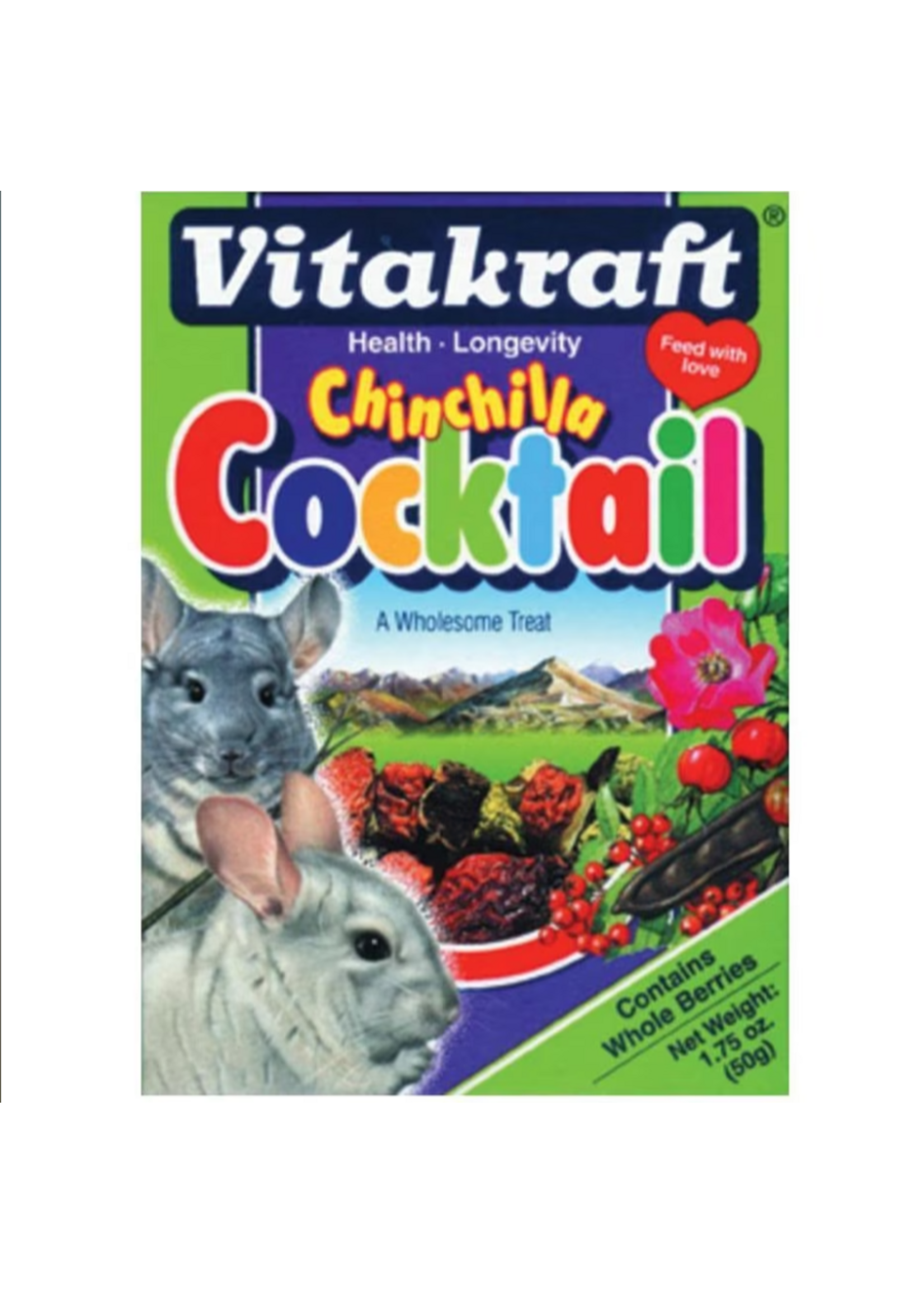 Vitakraft Sun Seed Vitakraft Chinchilla Cocktail - Foraging Snack Blend & Timothy Hay Trail Mix Treat