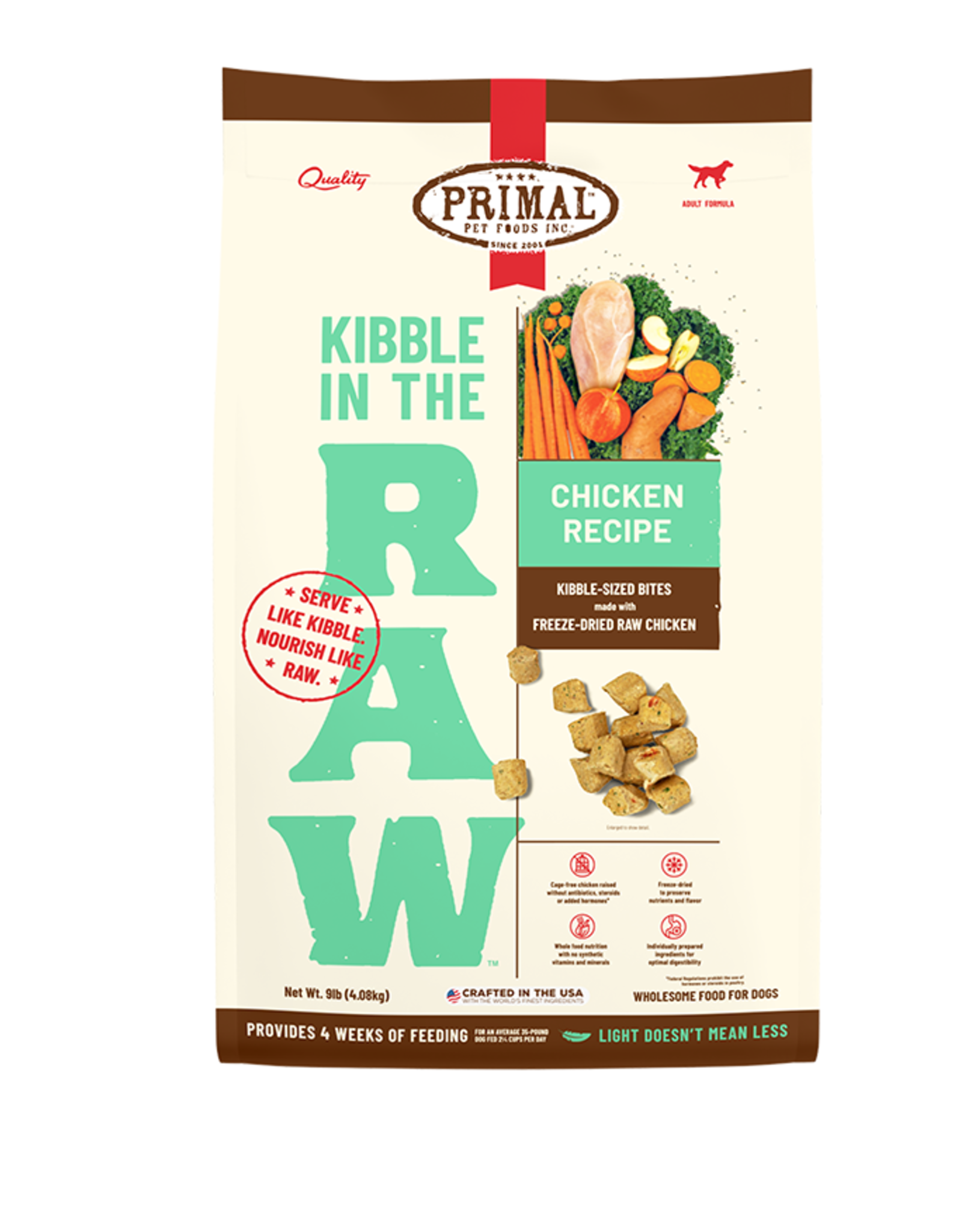 PRIMAL PET FOODS PRIMAL DOG FREEZE-DRIED KIBBLE IN THE RAW CHICKEN 9LB