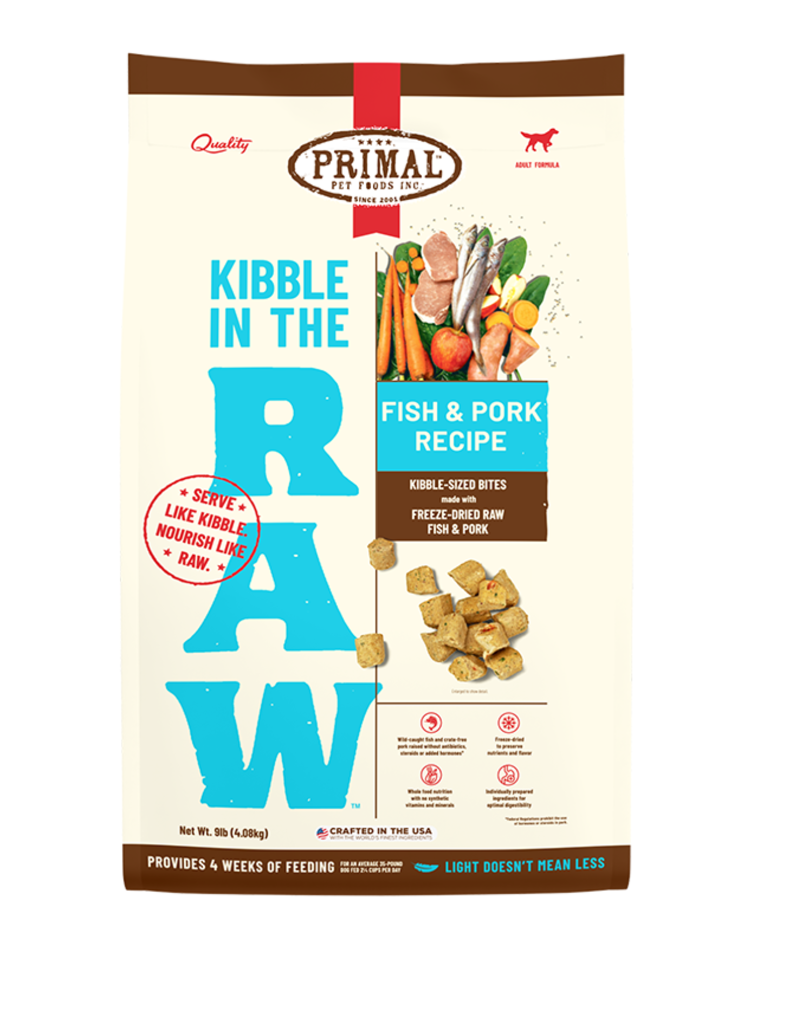 Primal PRIMAL DOG FREEZE-DRIED KIBBLE IN THE RAW FISH & PORK 9LB