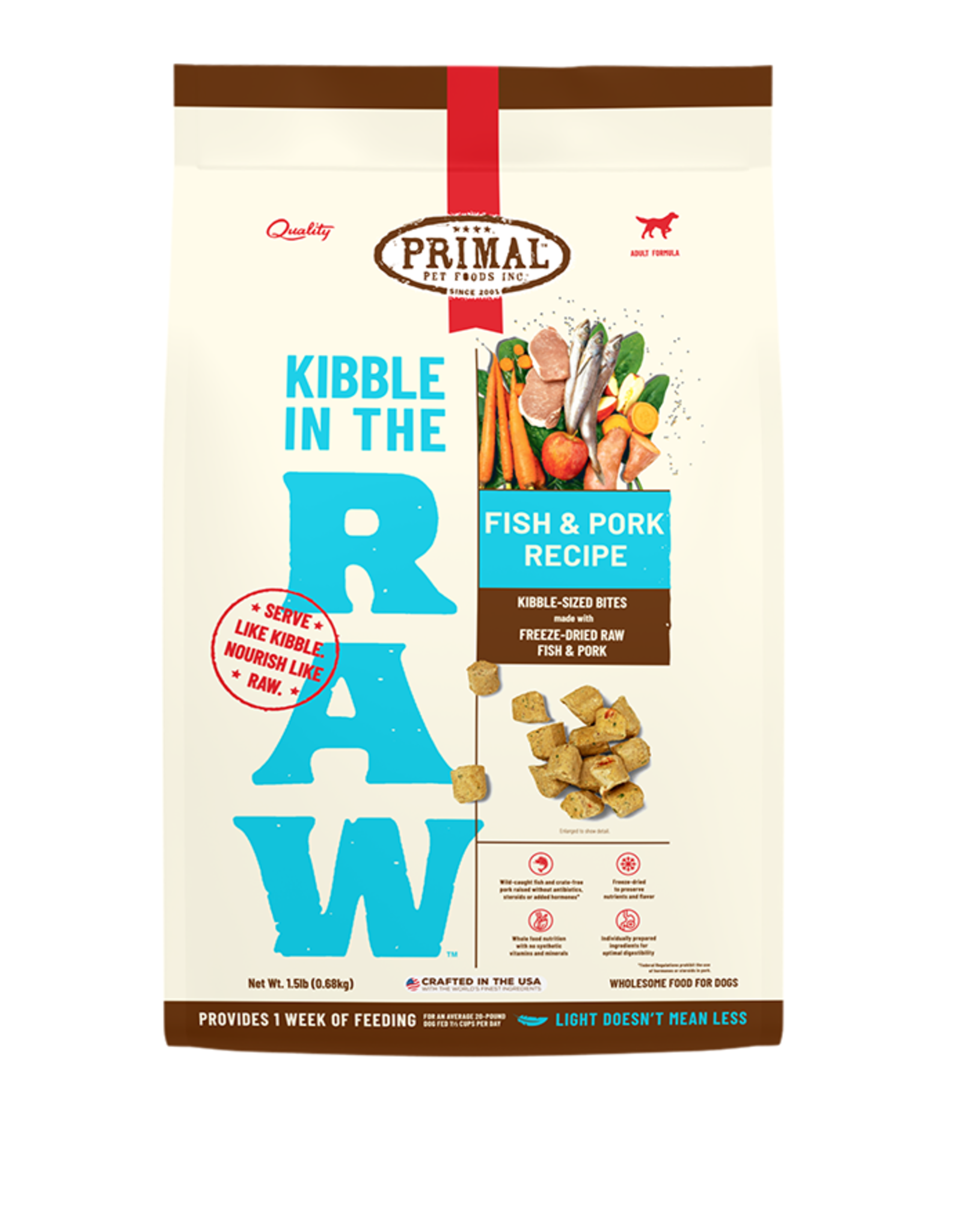 Primal PRIMAL DOG FREEZE-DRIED KIBBLE IN THE RAW FISH & PORK 1.5LB