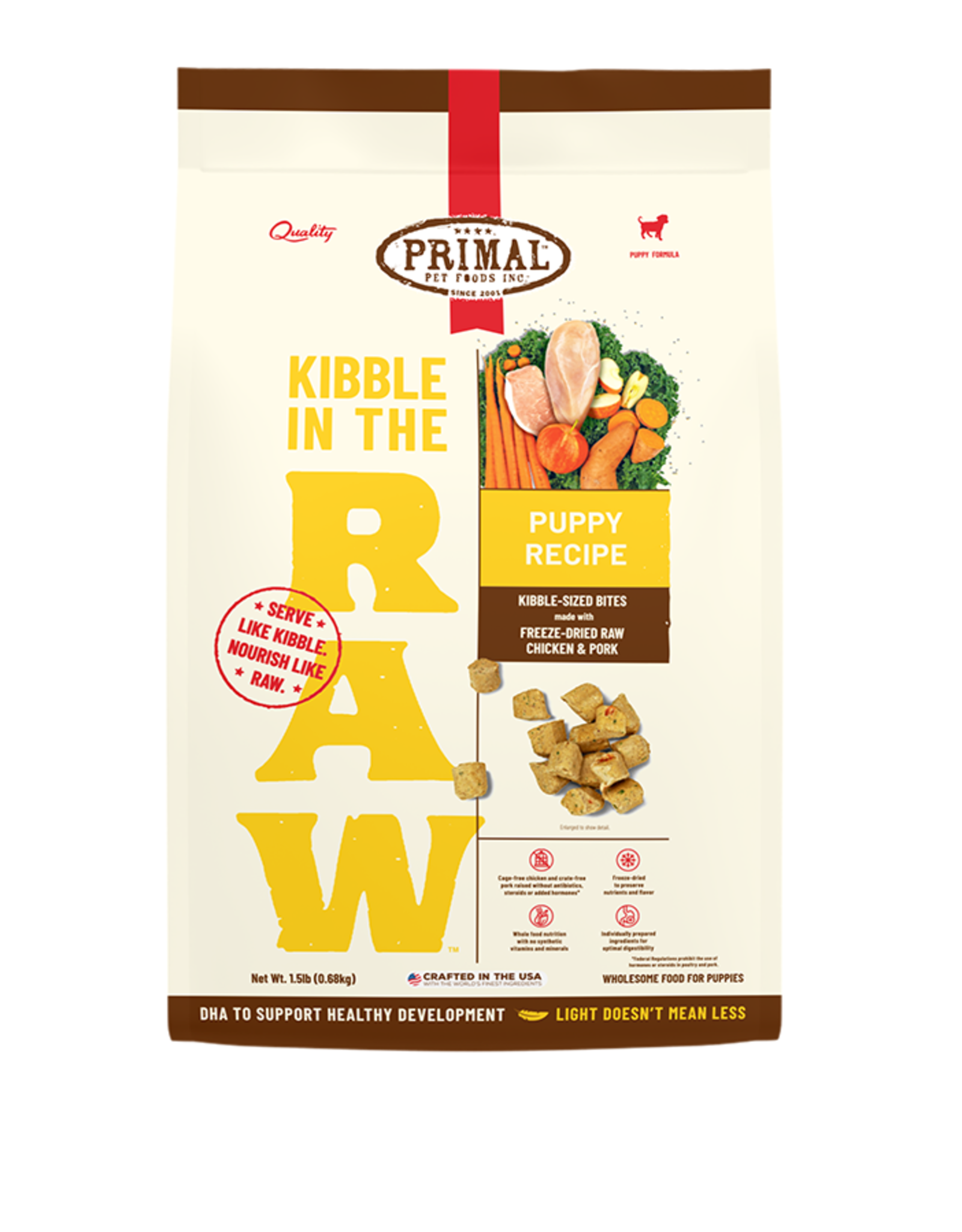 Primal PRIMAL DOG FREEZE-DRIED KIBBLE IN THE RAW PUPPY 1.5LB