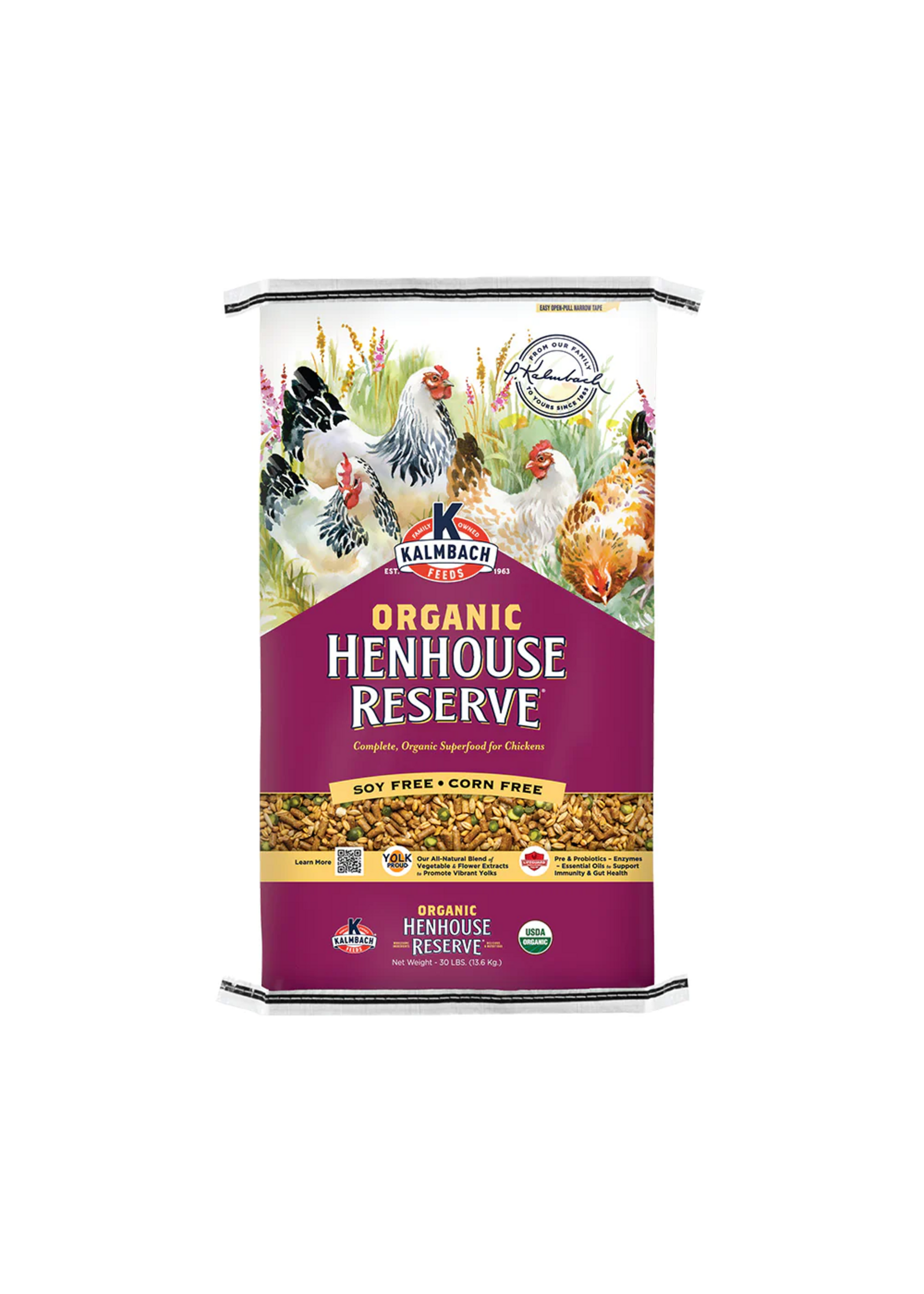 Kalmbach KALMBACH ORGANIC HENHOUSE RESERVE CHICKEN LAYER FEED (no corn/soy) - 30 LB