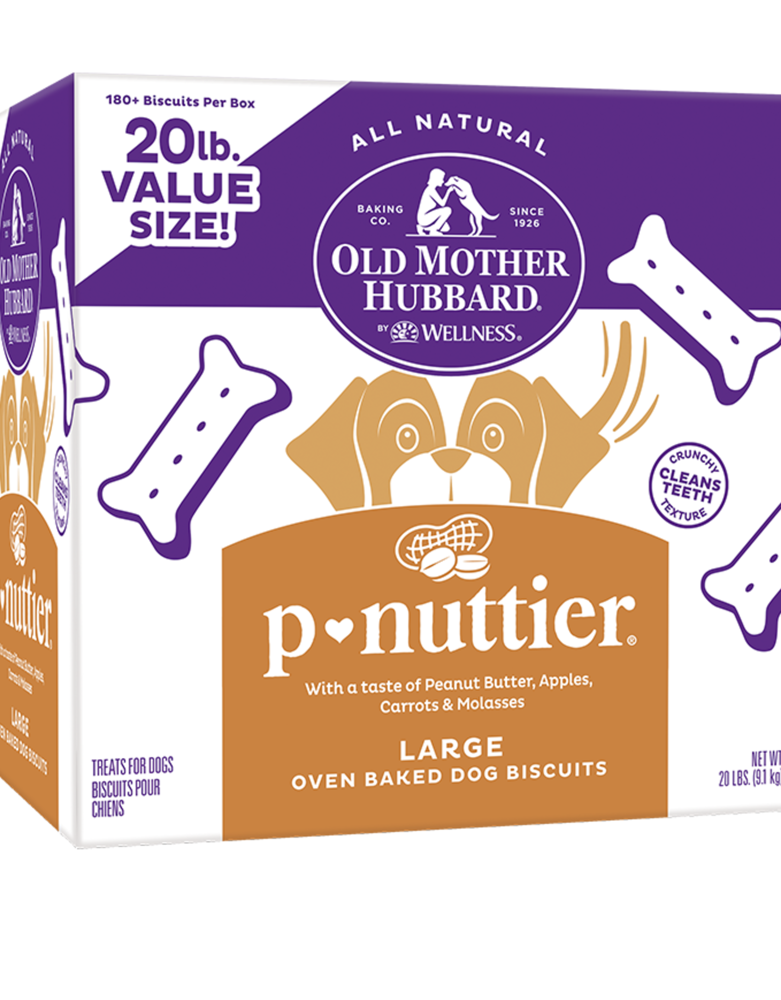 WELLPET LLC OLD MOTHER HUBBARD BISCUITS P-NUTTIER LARGE 20LB