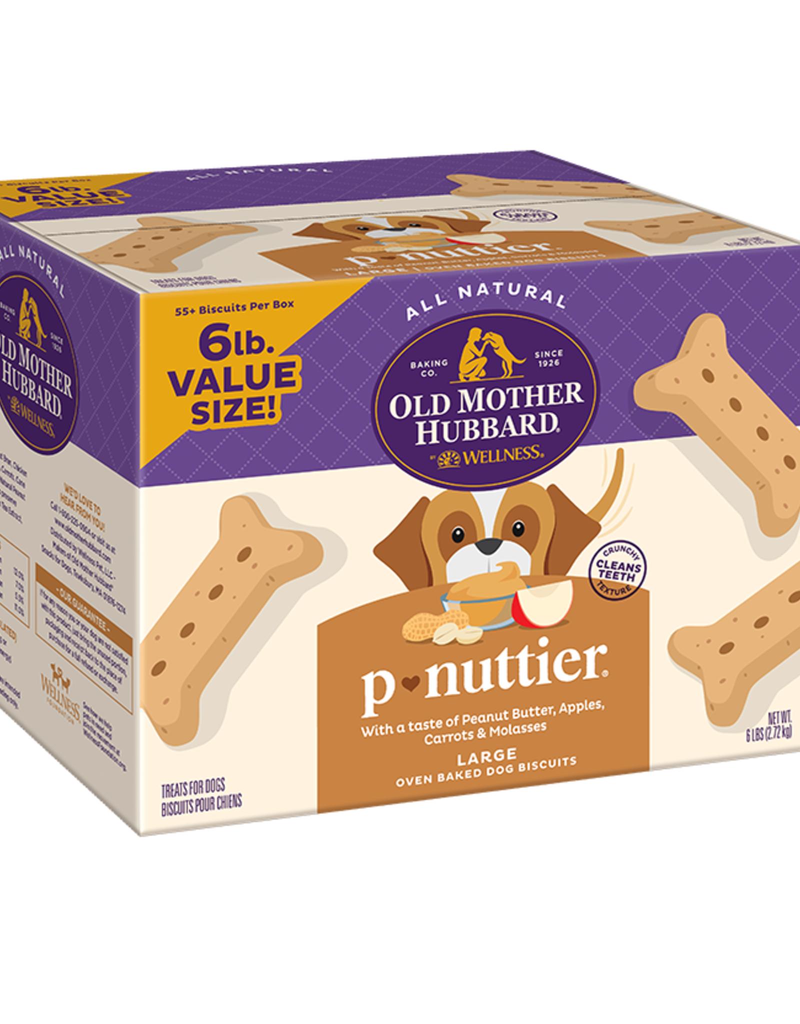 WELLPET LLC OLD MOTHER HUBBARD BISCUITS P-NUTTIER LARGE 6LB