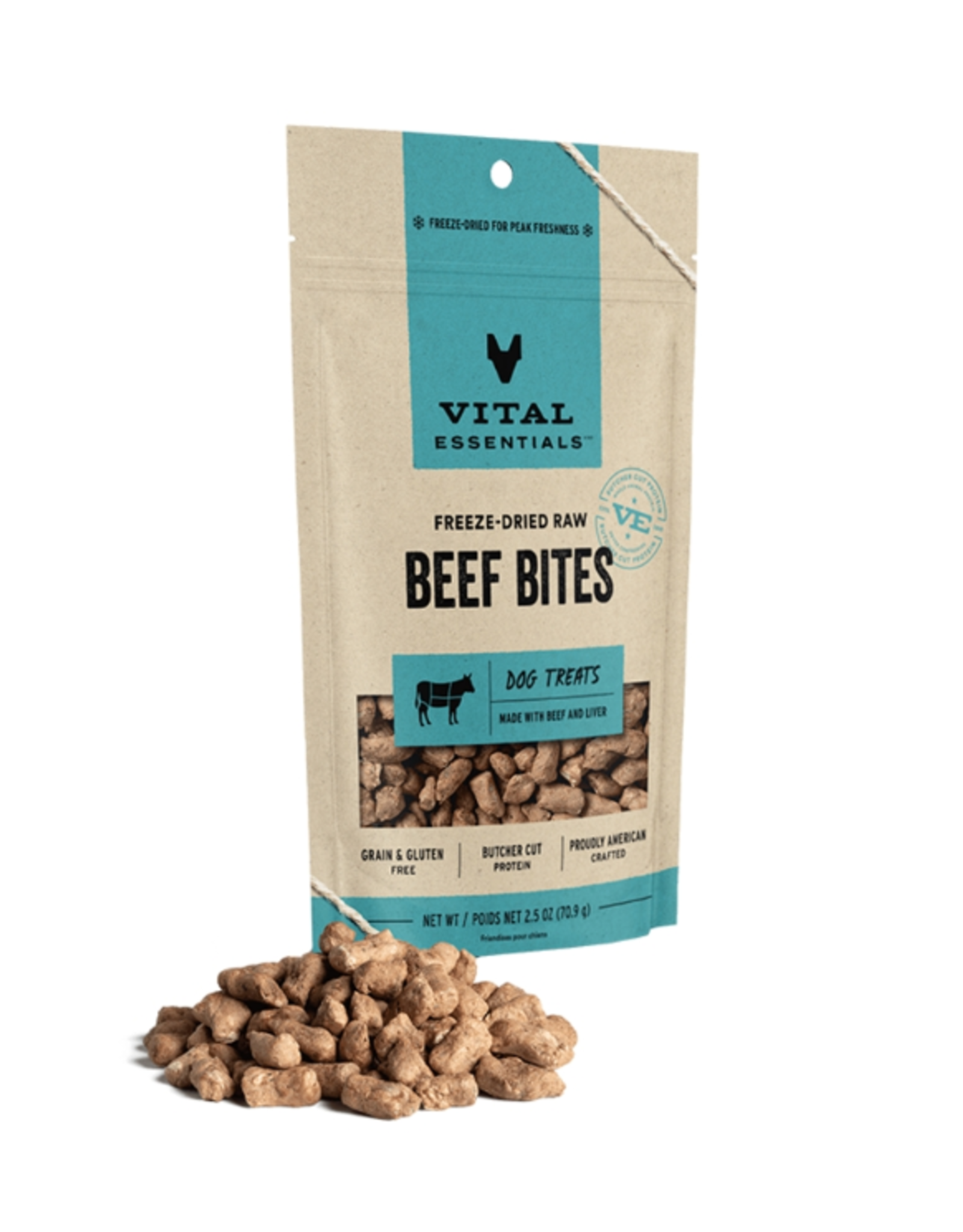 VITAL ESSENTIALS Vital Essentials Freeze Dried BEEF BITES Dog Treats 2.5 oz