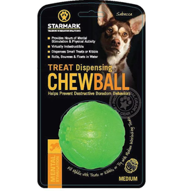 Starmark Starmark Chew Ball Treat Dispensing Dog Toy Medium