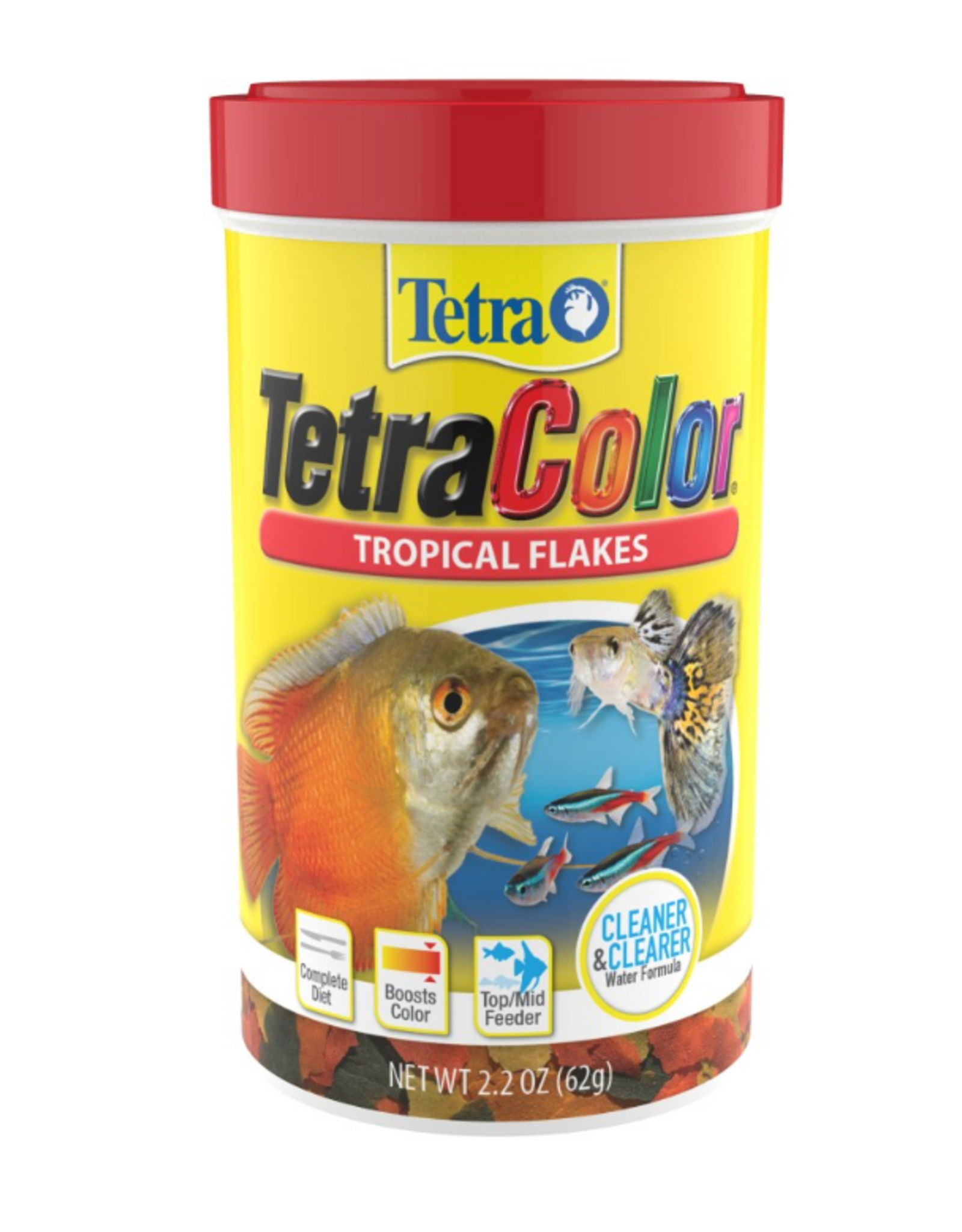 Tetra Tetra Color Tropical Flakes Fish Food  Clear Water Advanced Formula - 2.2 oz.