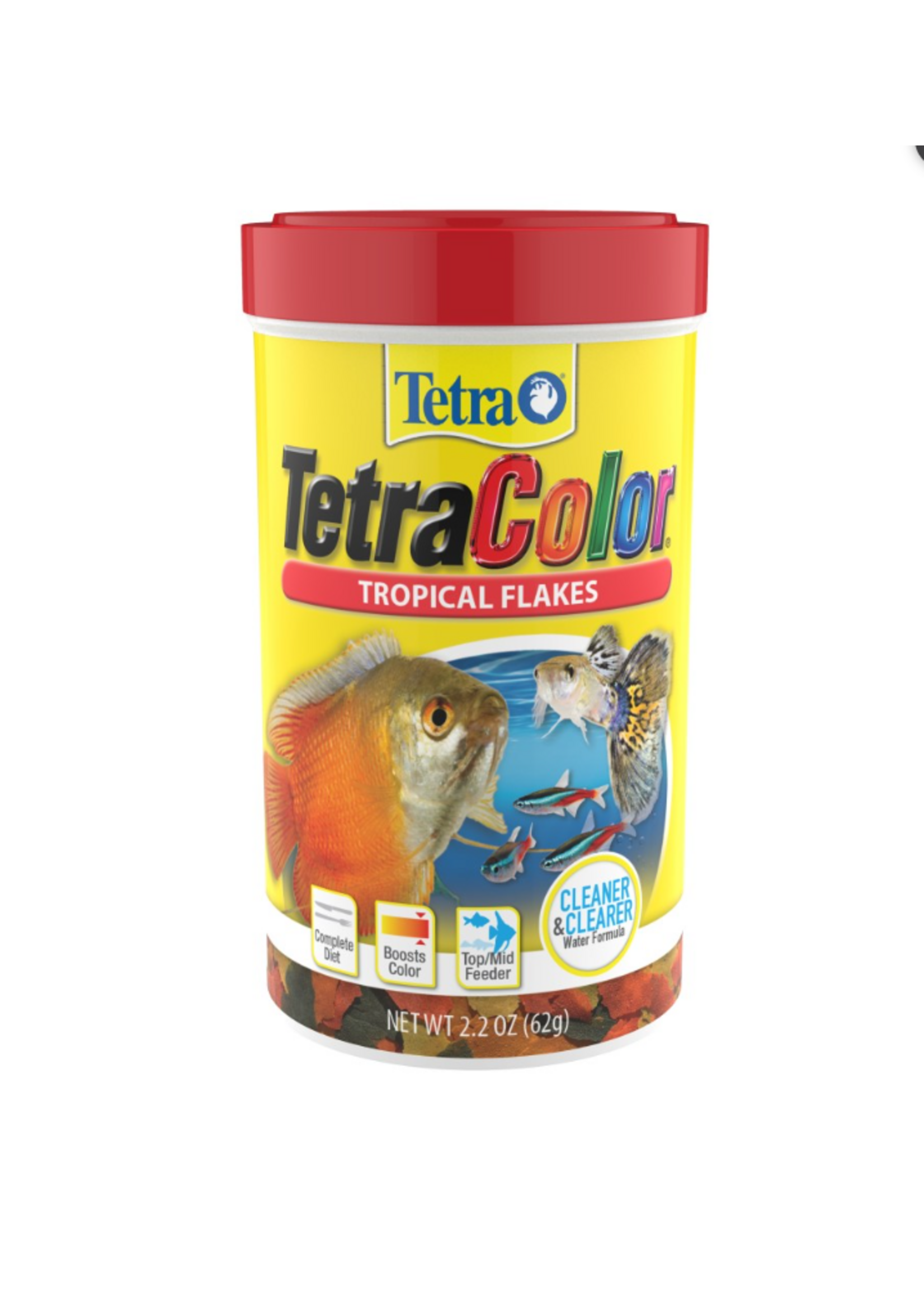 Tetra Tetra Color Tropical Flakes Fish Food  Clear Water Advanced Formula - 2.2 oz.