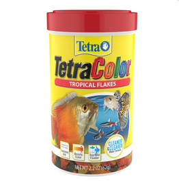 Tetra Tetra Color Tropical Flakes Fish Food  Clear Water Advanced Formula - 2.2 oz.