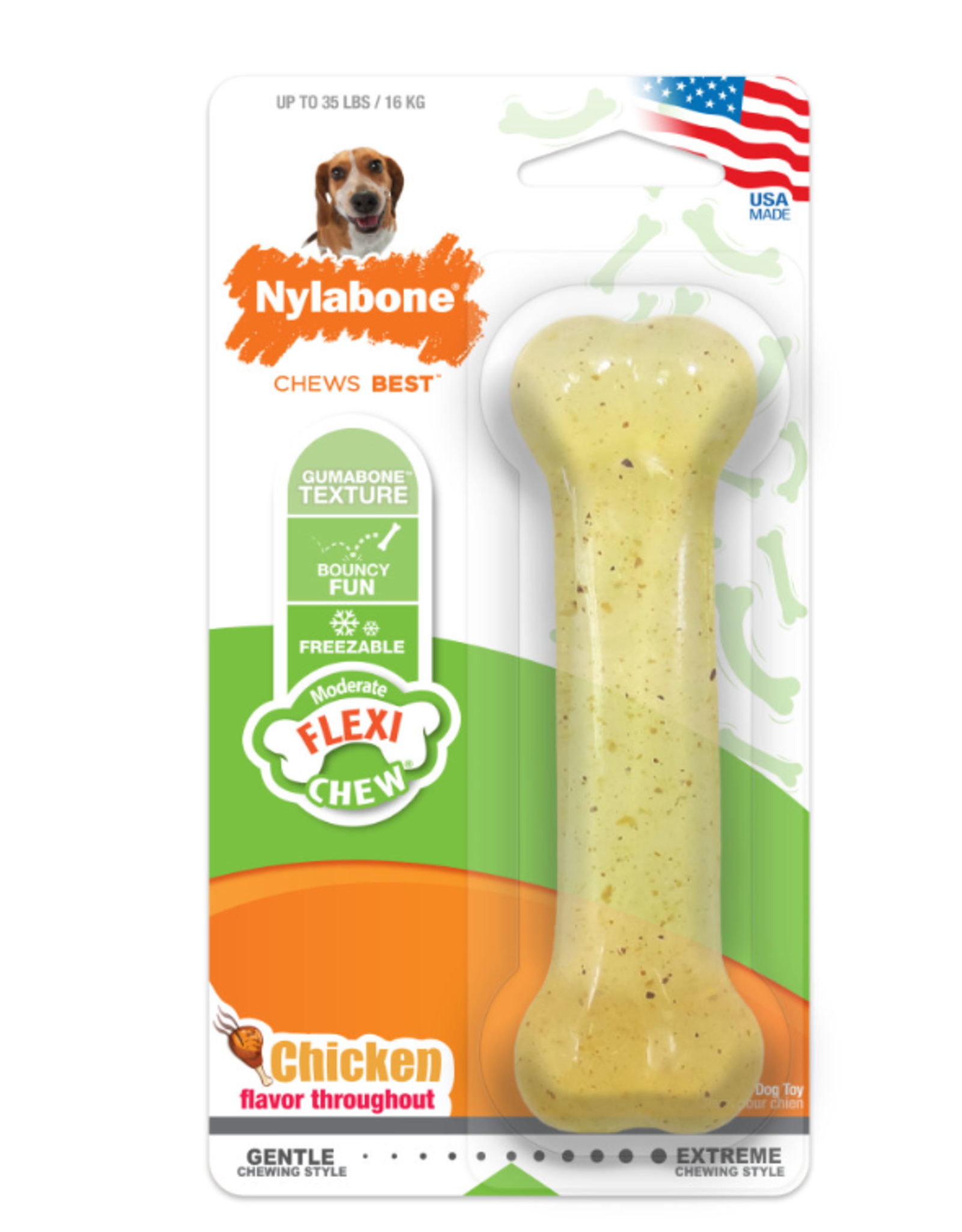 Nylabone NYLABONE FLEXIBLE CHICKEN-WOLF/MEDIUM