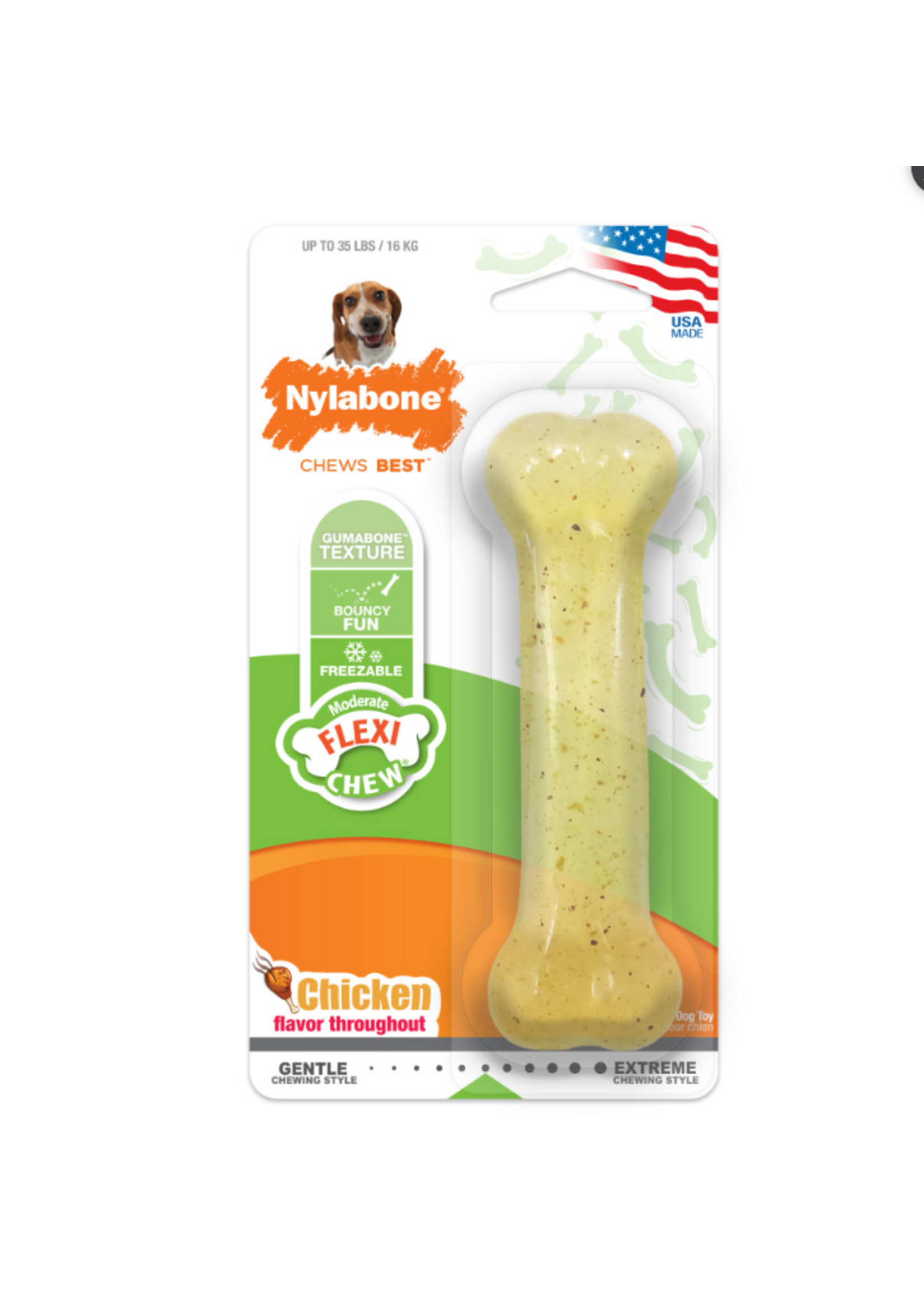 Nylabone NYLABONE FLEXIBLE CHICKEN-WOLF/MEDIUM
