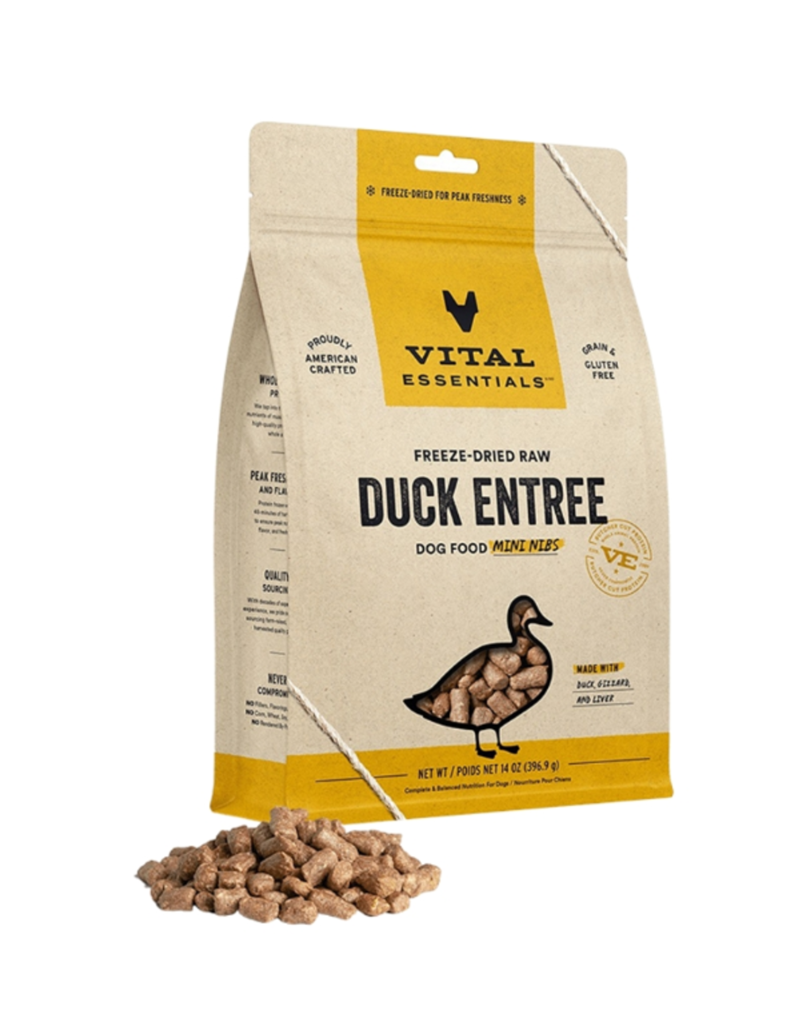 VITAL ESSENTIALS VITAL ESSENTIALS FREEZE DRIED ENTREE DUCK MINI NIBS 1LB