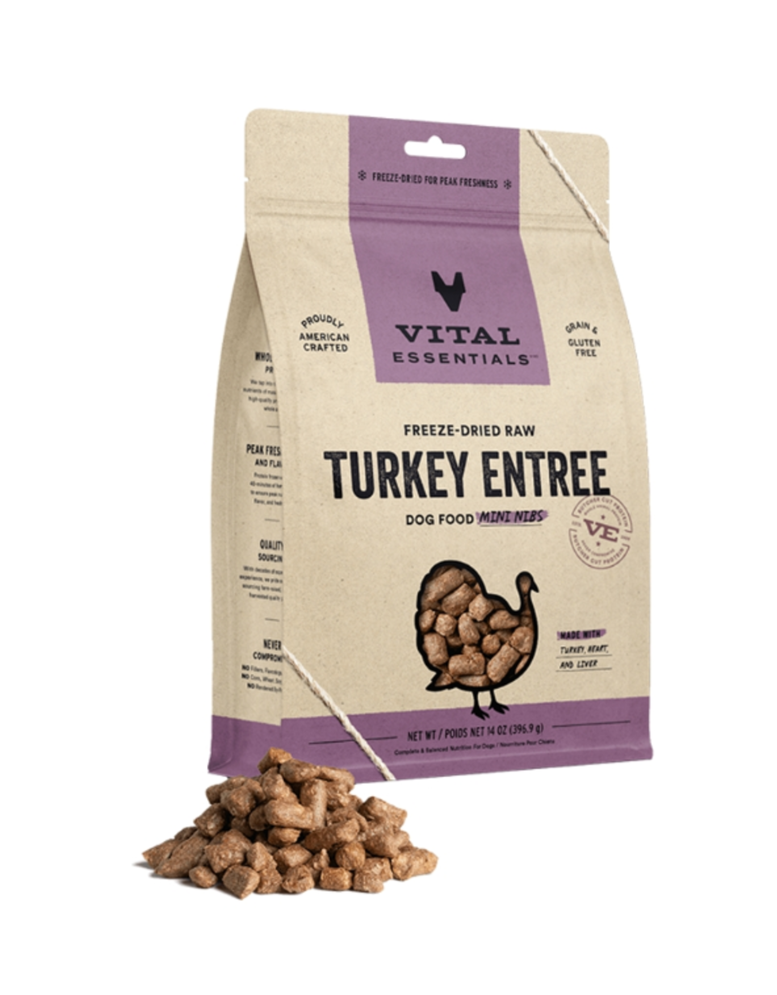 VITAL ESSENTIALS VITAL ESSENTIALS FREEZE DRIED ENTREE TURKEY MINI NIBS 1LB