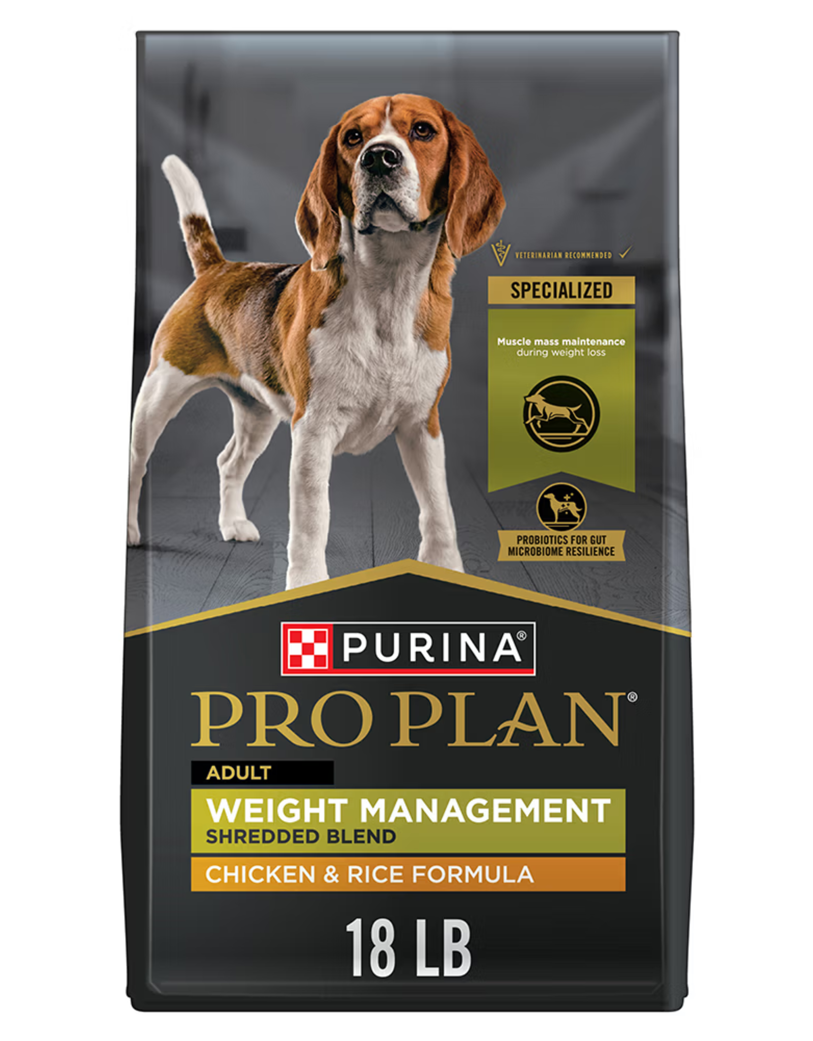NESTLE PURINA PETCARE PRO PLAN DOG SHREDDED WEIGHT MANAGEMENT 18LBS