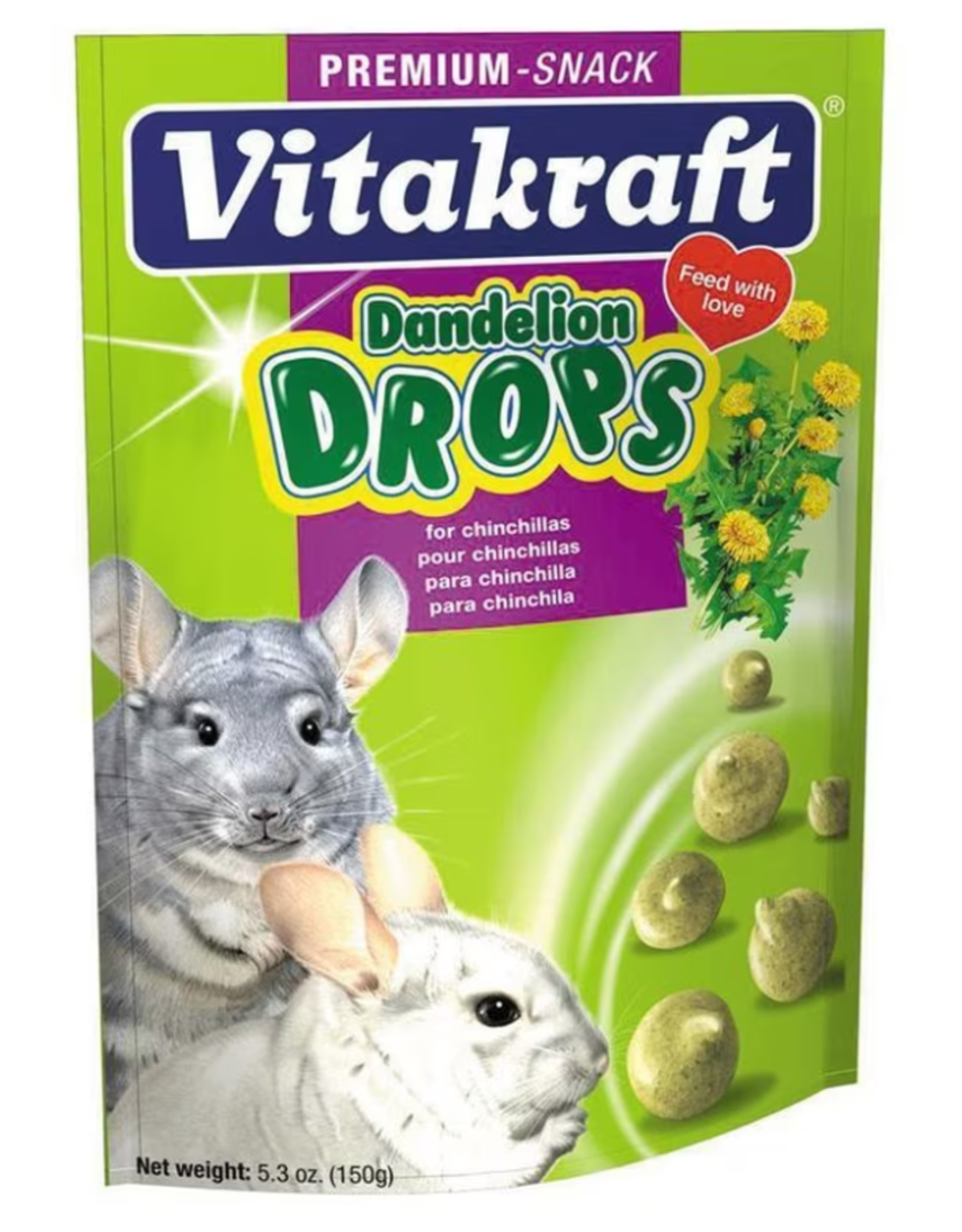 Vitakraft Sun Seed VITAKRAFT CHINCHILLA DANDELION DROPS 5.3OZ
