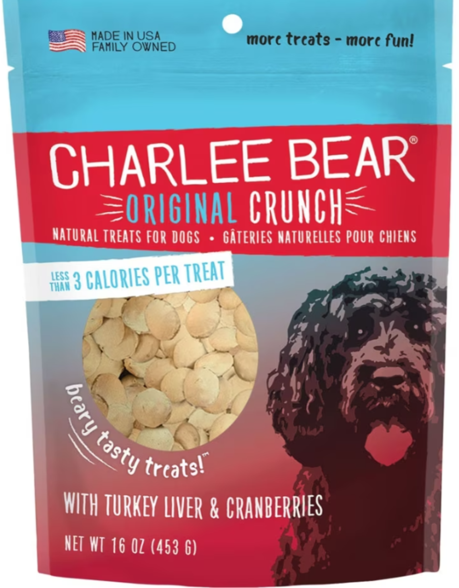 CHARLEE BEAR CHARLEE BEAR DOG TREATS TURKEY LIVER W/CRANBERRY 16OZ