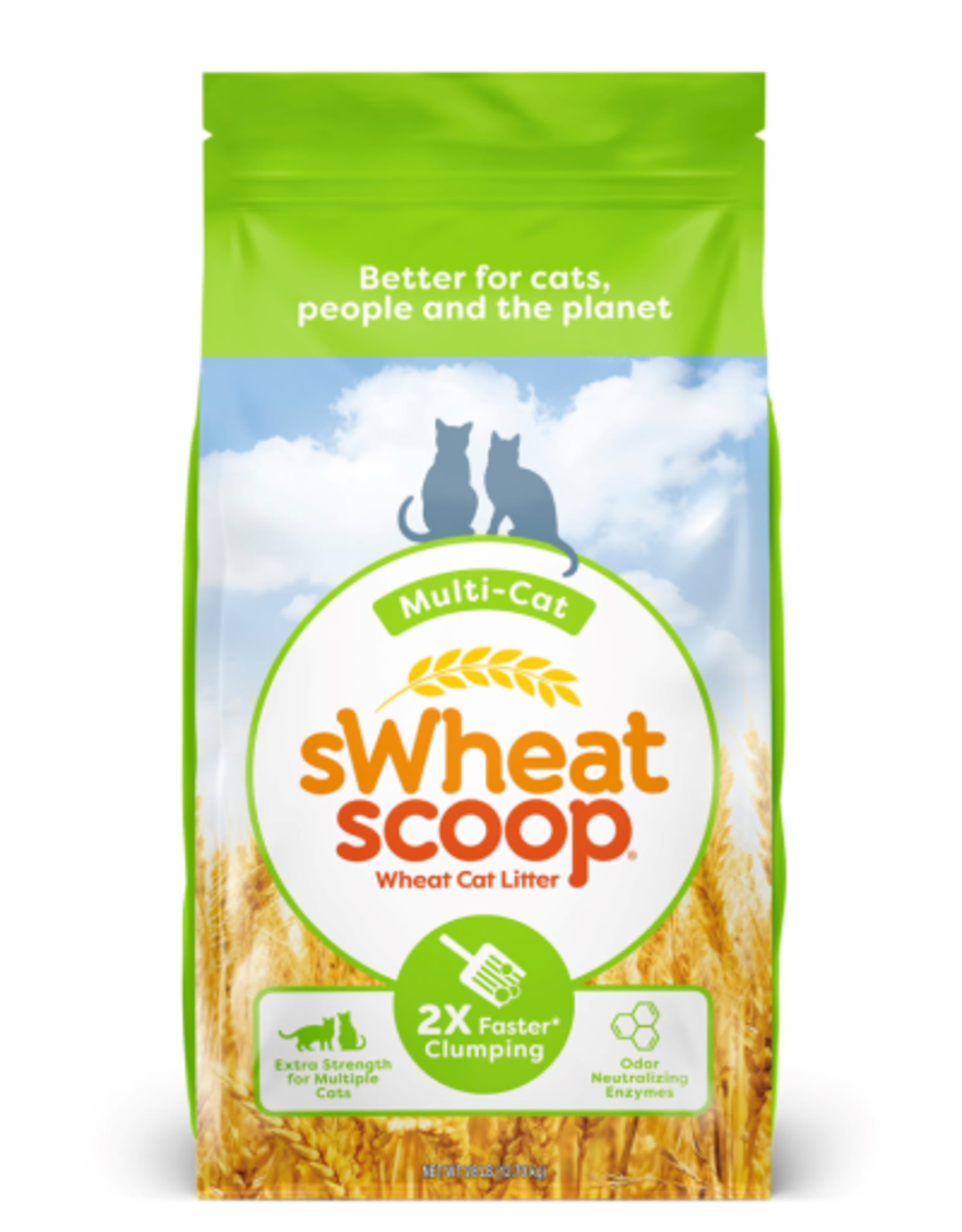 SWHEAT SCOOP sWheat Scoop Multi-Cat Natural Clumping Wheat Cat Litter 28 lbs.