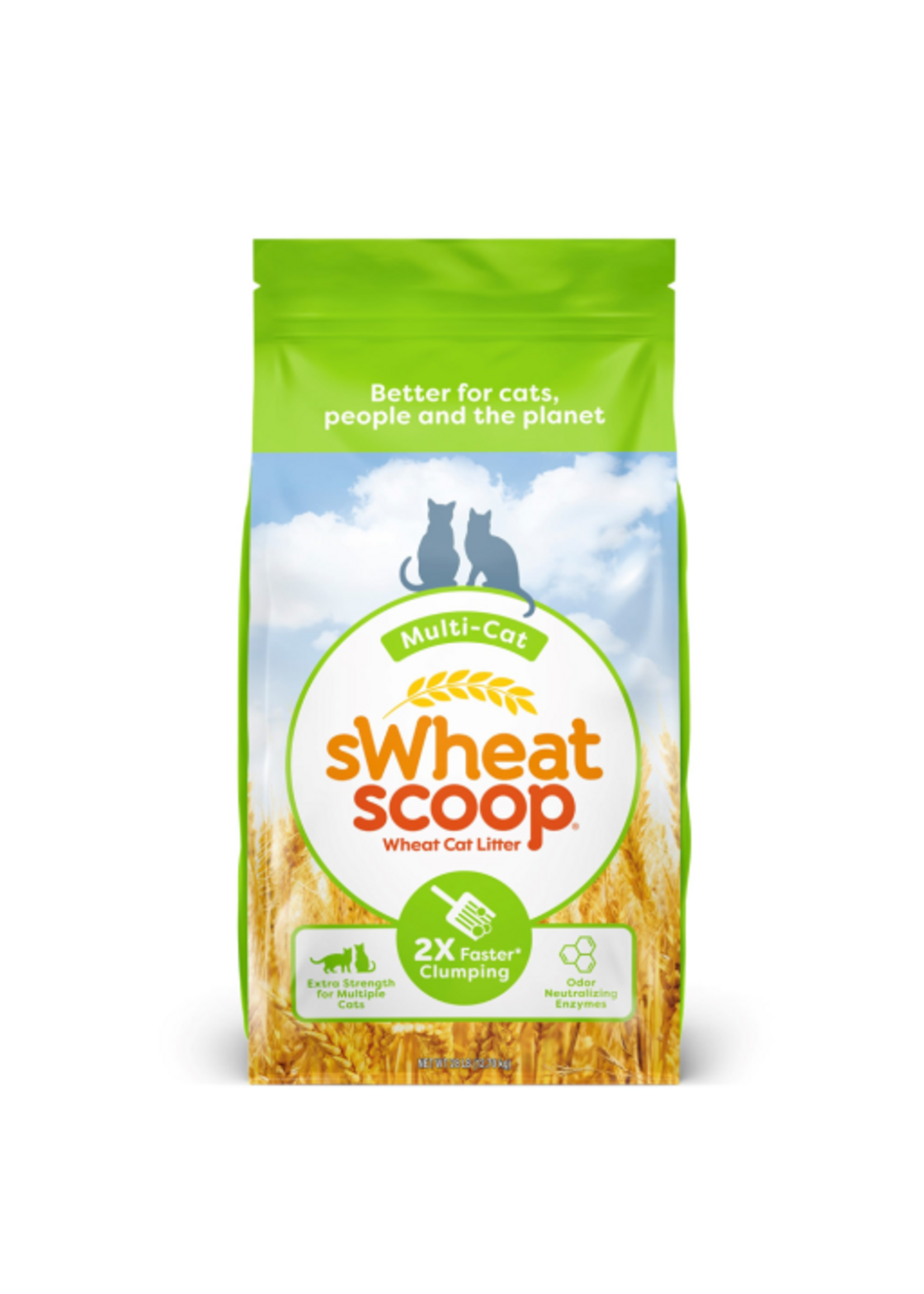 Swheat Scoop sWheat Scoop Multi-Cat Natural Clumping Wheat Cat Litter - 28 lb