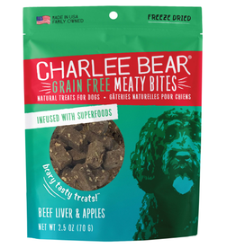 CHARLEE BEAR CHARLEE BEAR TREATS MEATY BITES BEEF LIVER & APPLES 2.5OZ PD