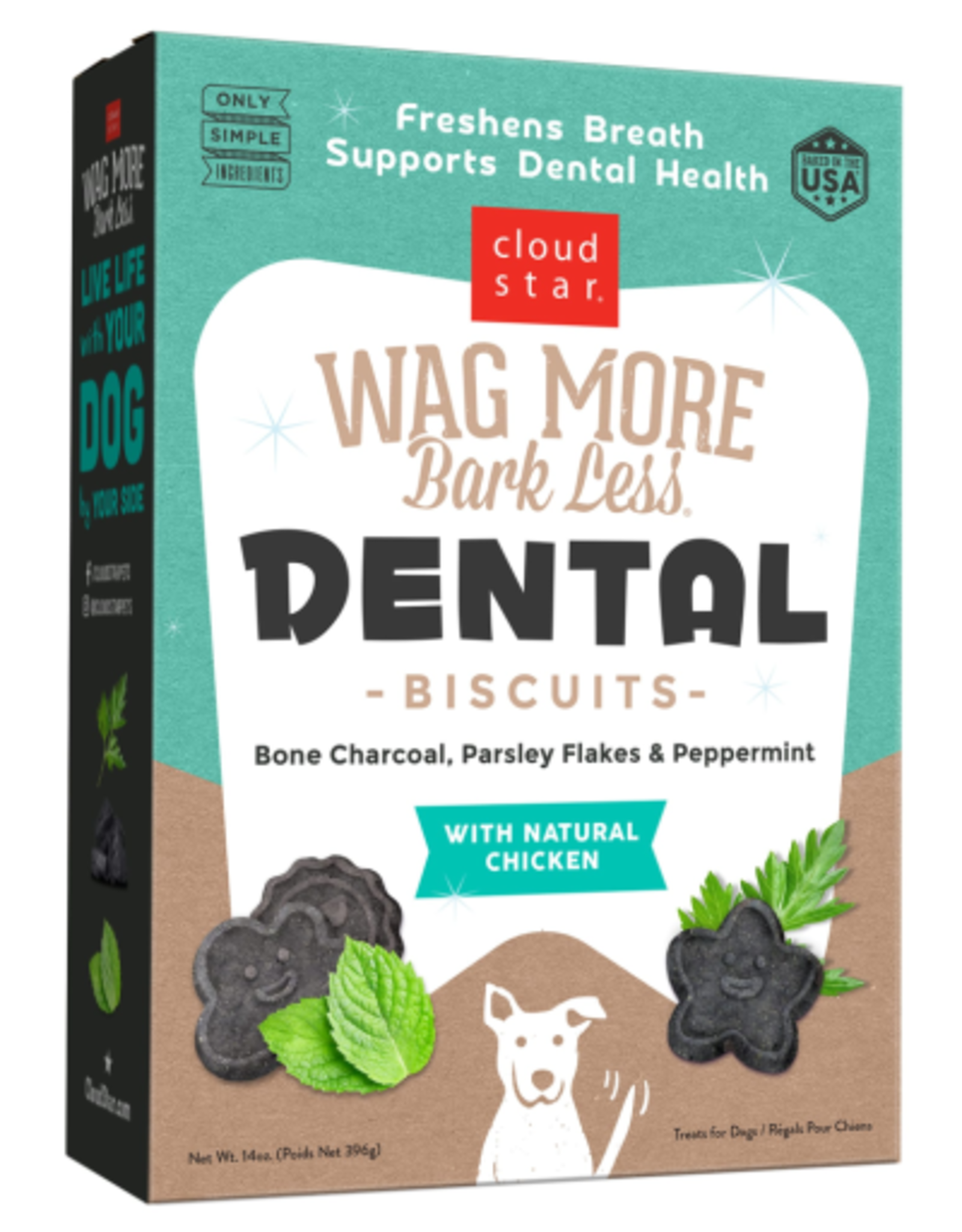 CLOUD STAR Cloud Star Wag More Bark Less Dental CHICKEN CHARCOAL Dog Treats 14 OZ