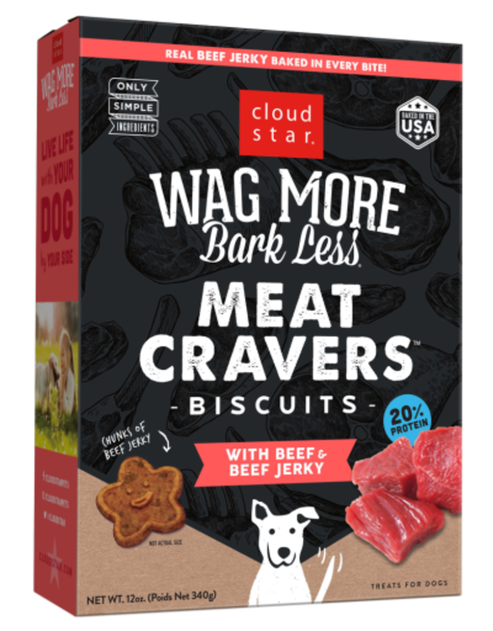 CLOUD STAR Cloud Star Wag More Bark Less Crunchy Meat Cravers Beef Biscuits Dog Treats 12 oz