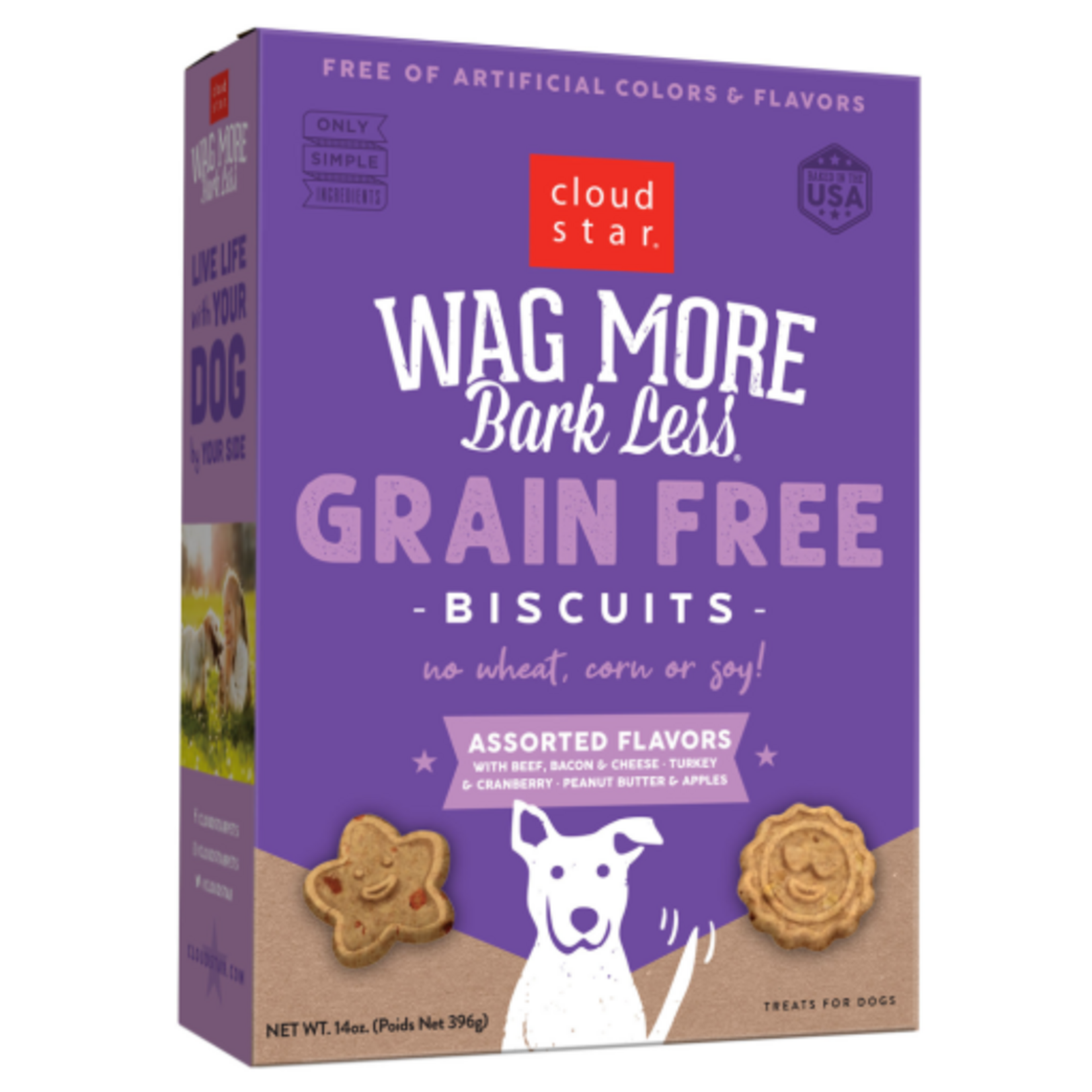 Cloud Star Cloud Star Wag More Bark Less Baked Assorted Biscuits Dog Treats - 14 oz pdmfg