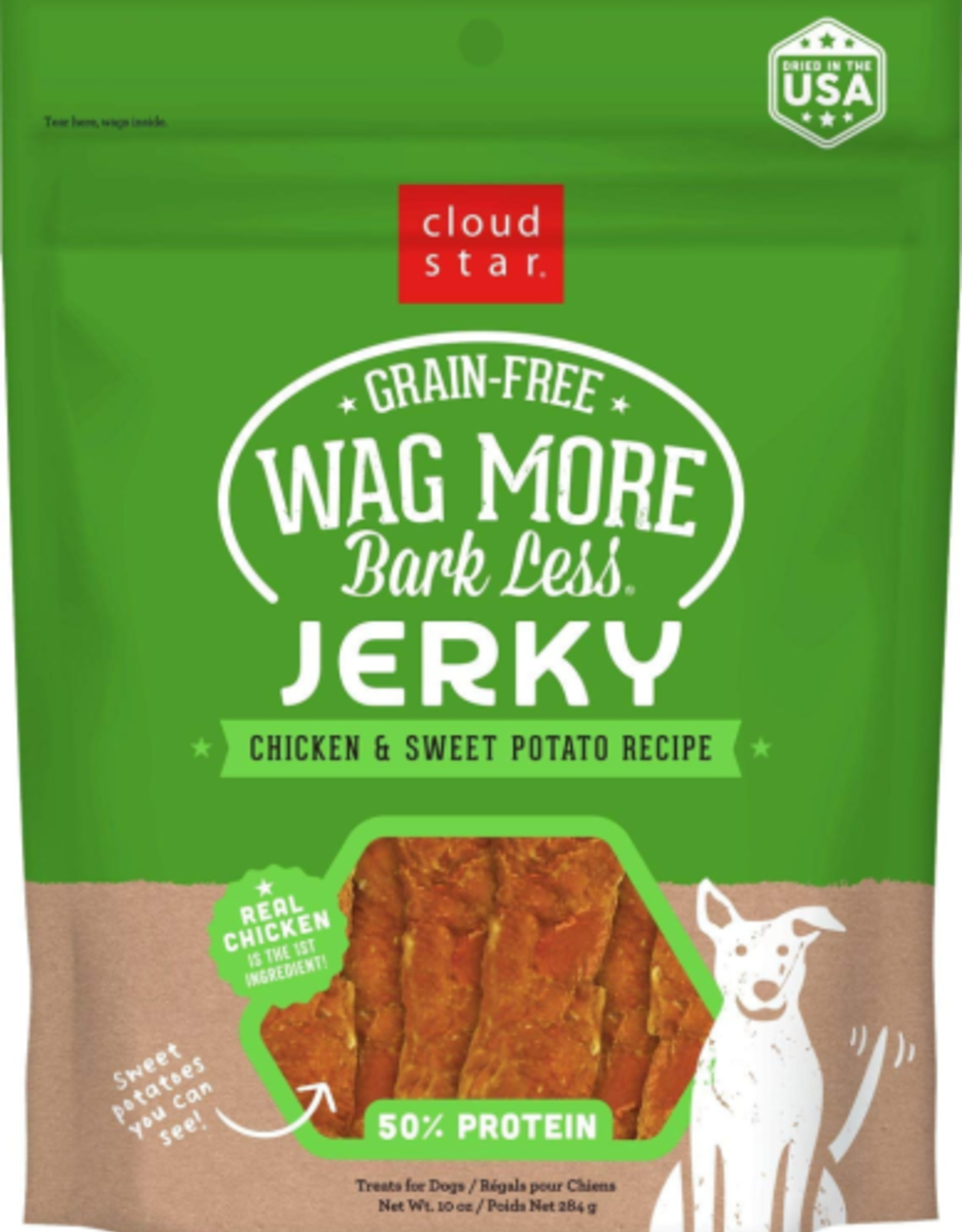 CLOUD STAR Cloud Star Wag More Bark Less Jerky CHICKEN & SWEET POTATO Dog Treats 10 OZ