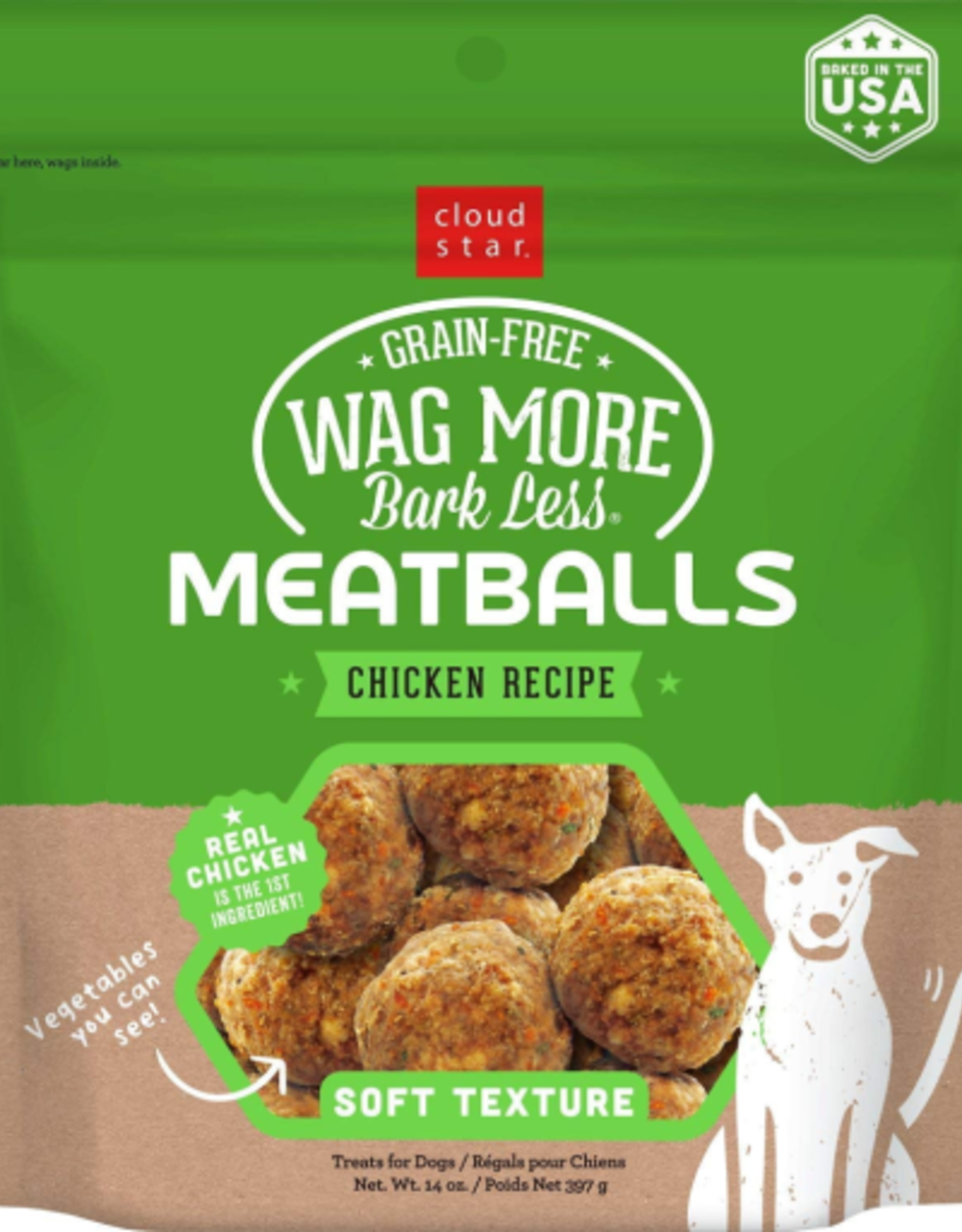 CLOUD STAR Cloud Star Wag More Bark Less Meatball Bites BBQ CHICKEN Dog Treats 14 OZ