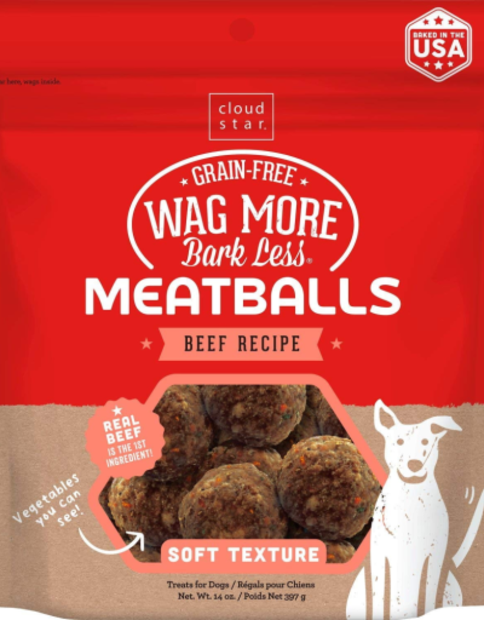 CLOUD STAR Cloud Star Wag More Bark Less Meatball Bites ITALIAN BEEF Dog Treats 14 OZ