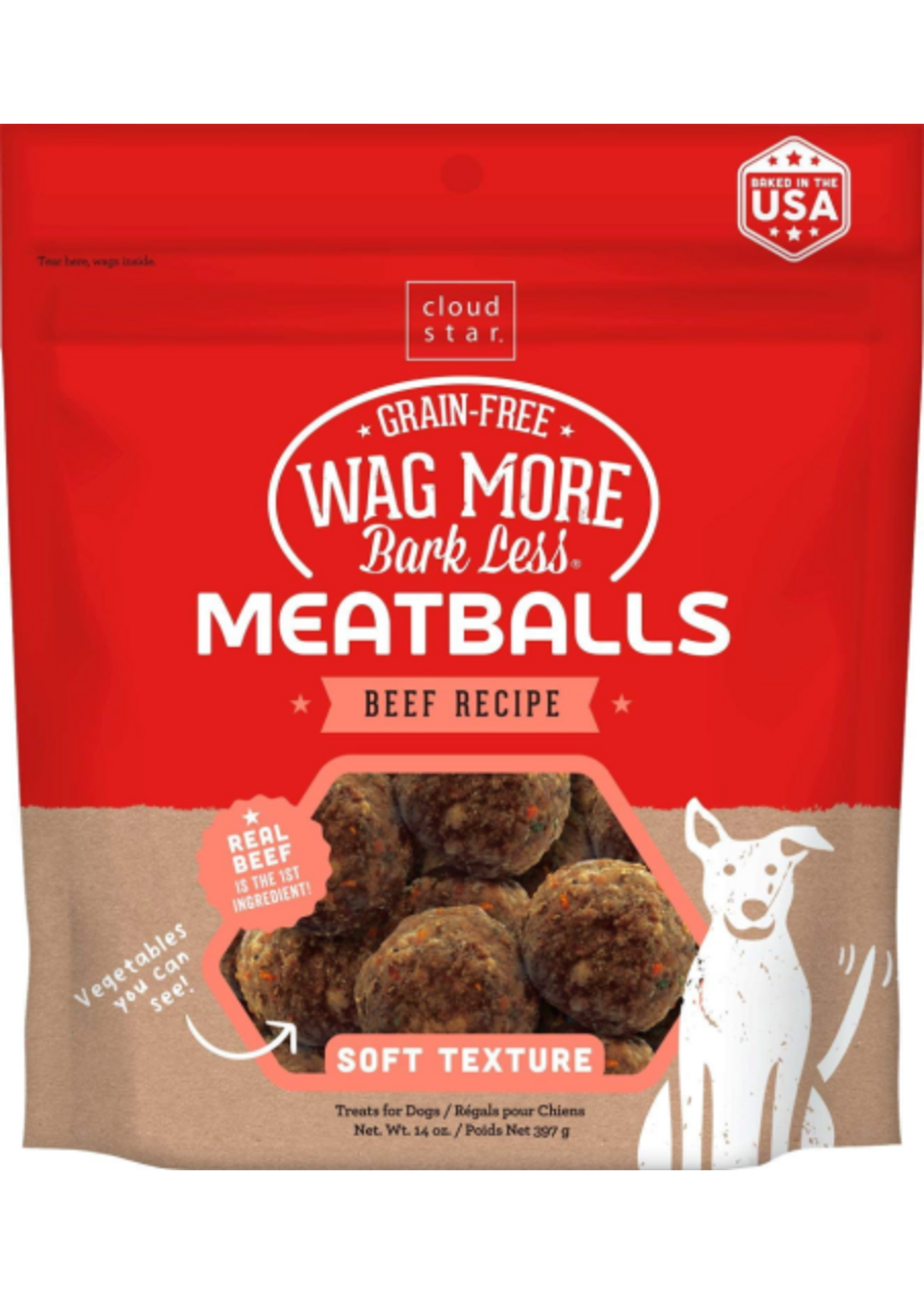 Cloud Star Cloud Star Wag More Bark Less Meatball Bites Italian Beef Dog Treats - 14 oz