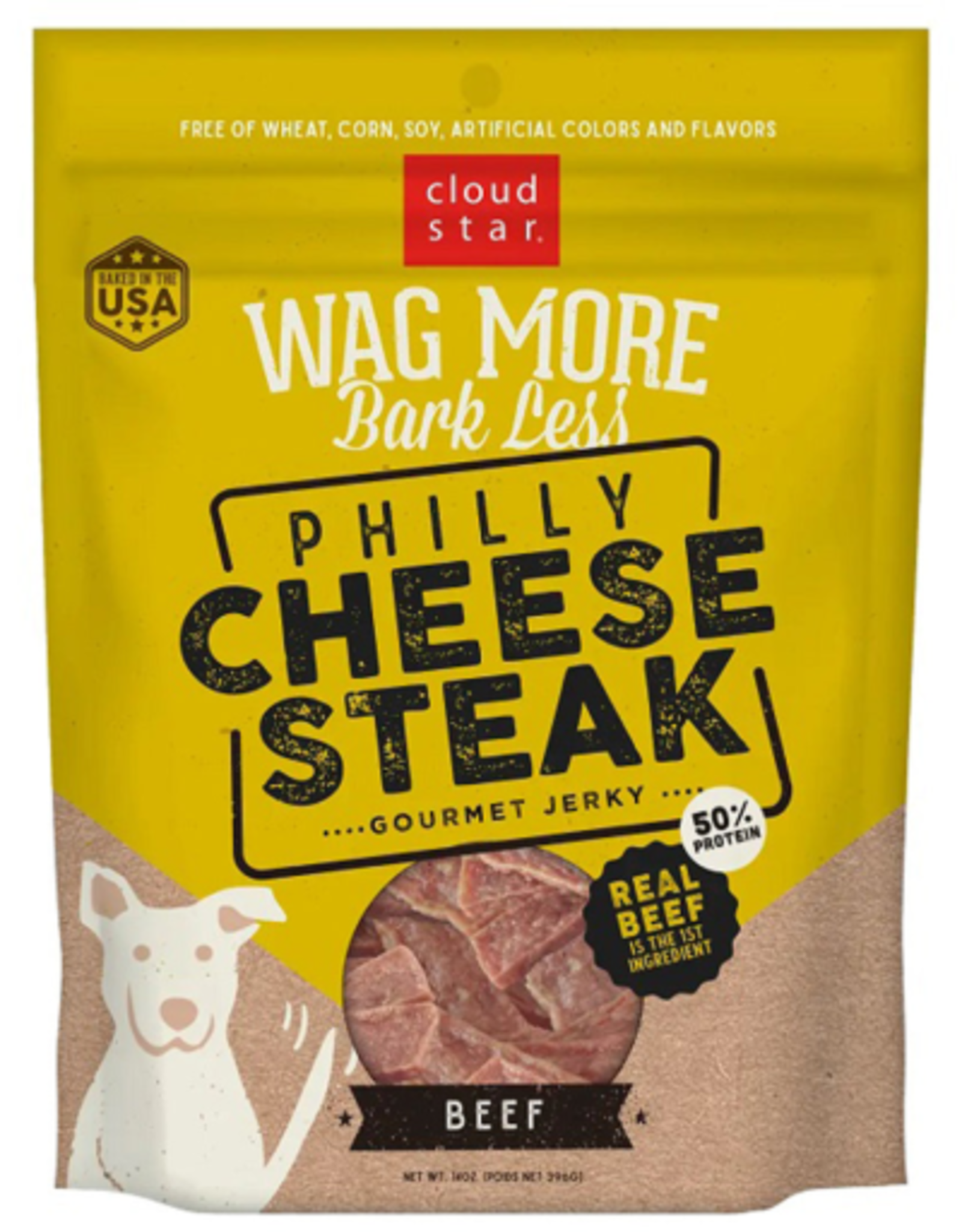 CLOUD STAR Cloud Star Wag More Bark Less Jerky PHILLY CHEESESTEAK BEEF Dog Treats 10 OZ
