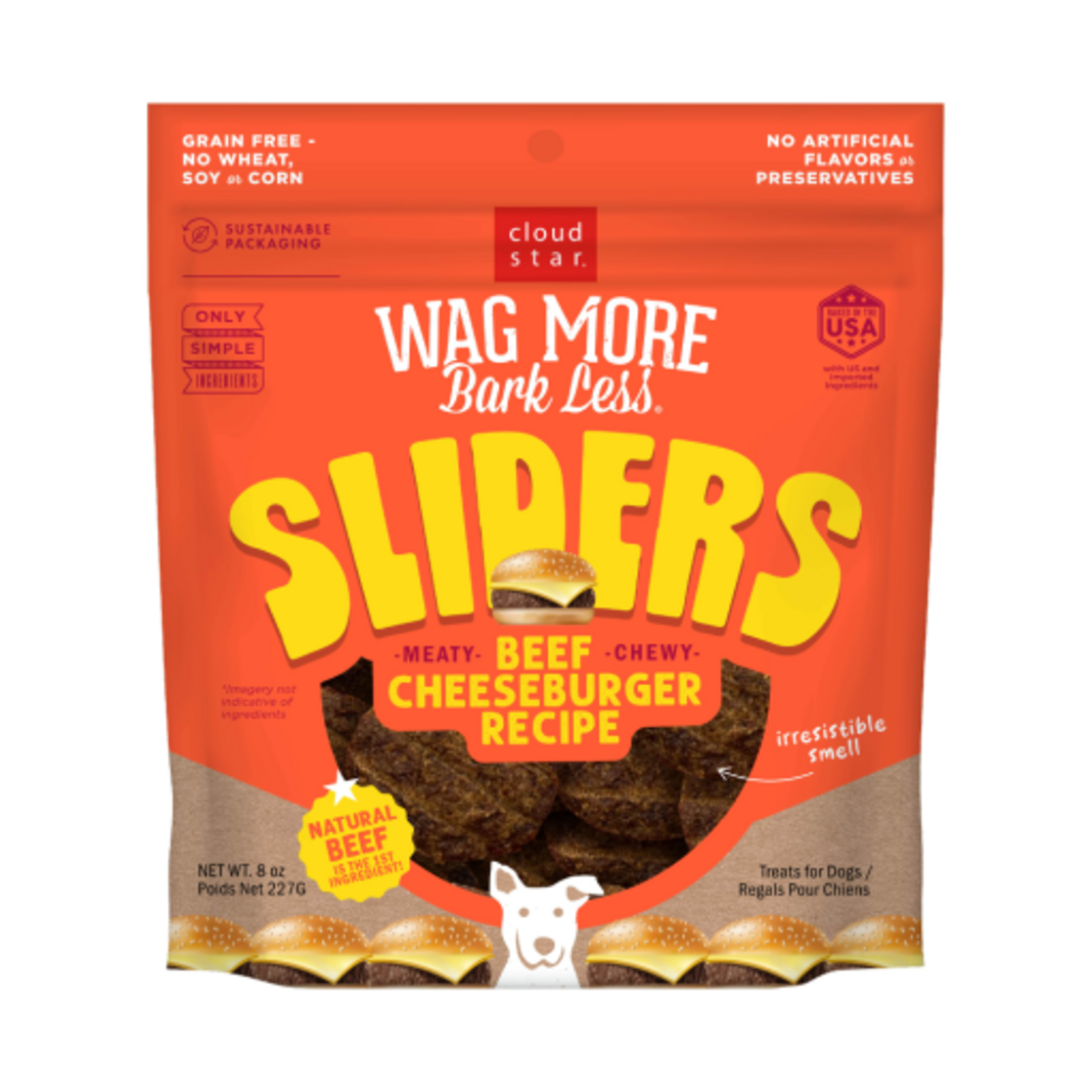 Cloud Star Cloud Star Wag More Bark Less Sliders Beef Cheeseburger Dog Treats - 8 oz discontinued by manufacturer