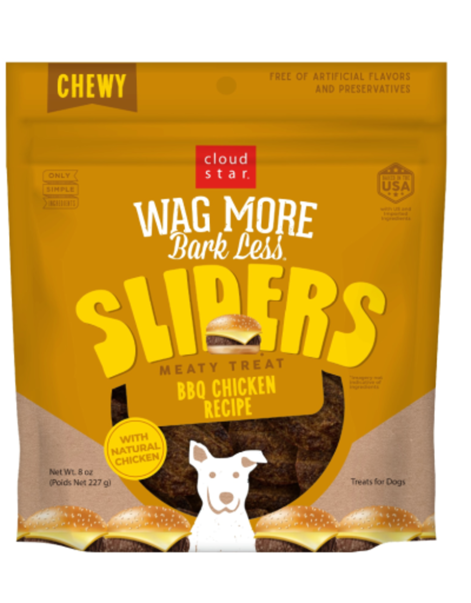CLOUD STAR Cloud Star Wag More Bark Less Sliders BBQ Chicken Dog Treats 8 oz